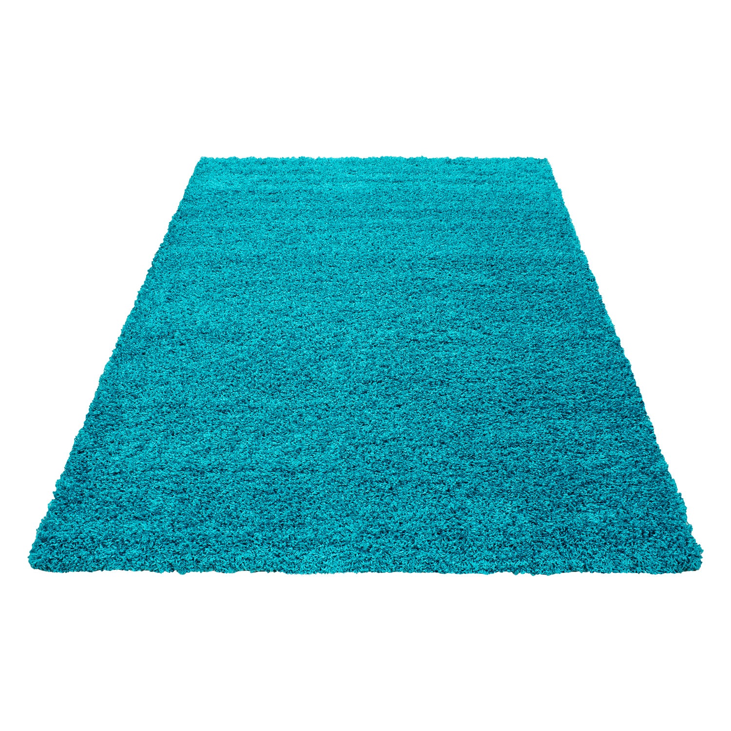 Shaggy Hochflor Langflor Teppich Soft Wohnzimmerteppich Farbe Türkis Einfarbig