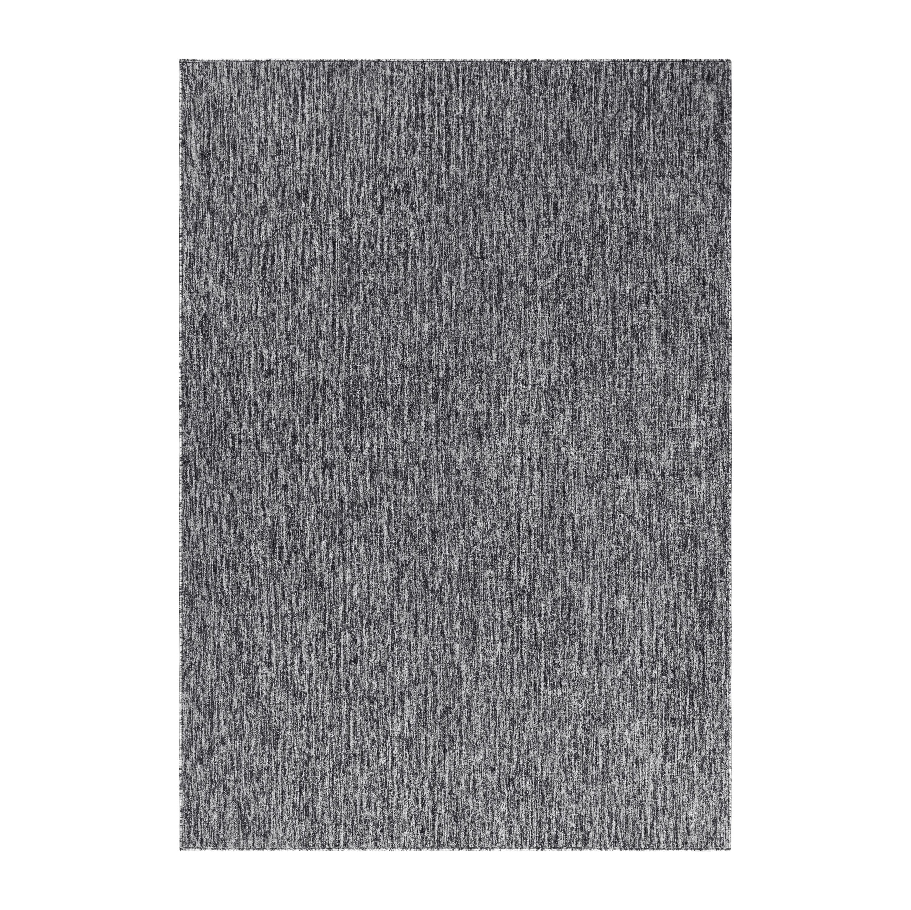 Kurzflor Wohnzimmer Teppich Einfarbig Flachgewebe Grau meliert glänzend
