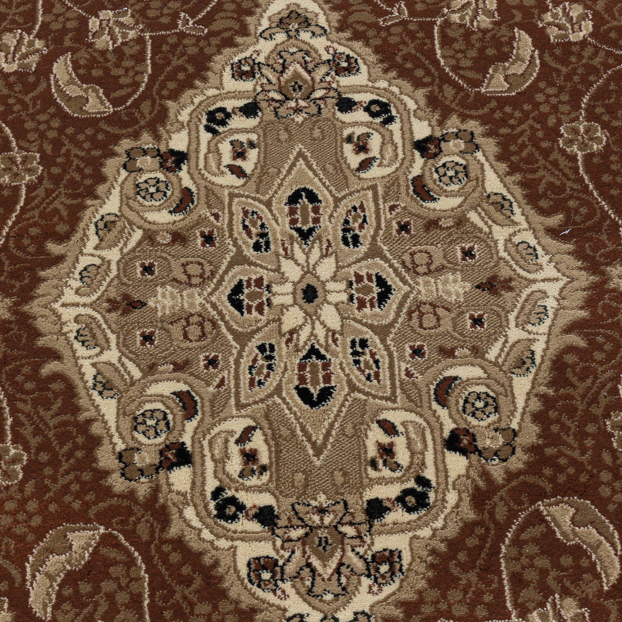 Kurzflor Orient Teppich Klassik Design Antike Bordüre Wohnzimmerteppich Terra