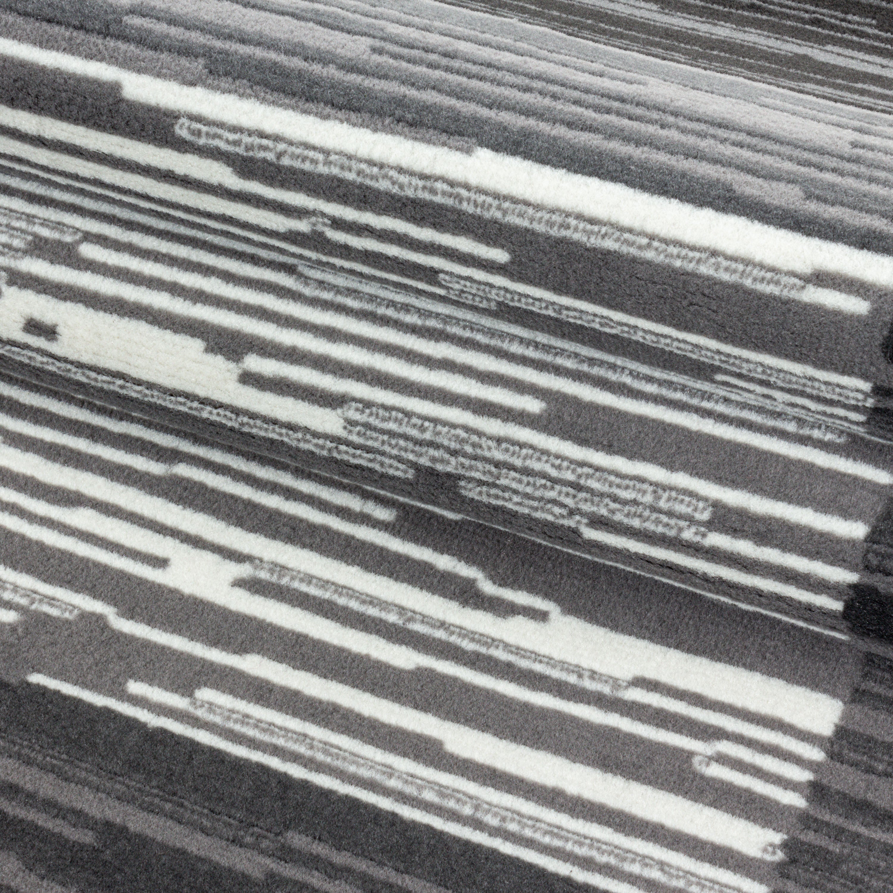 Kurzflor Teppich Modernes Muster mit Bordüre Wohnzimmerteppich Flor Weich Grau