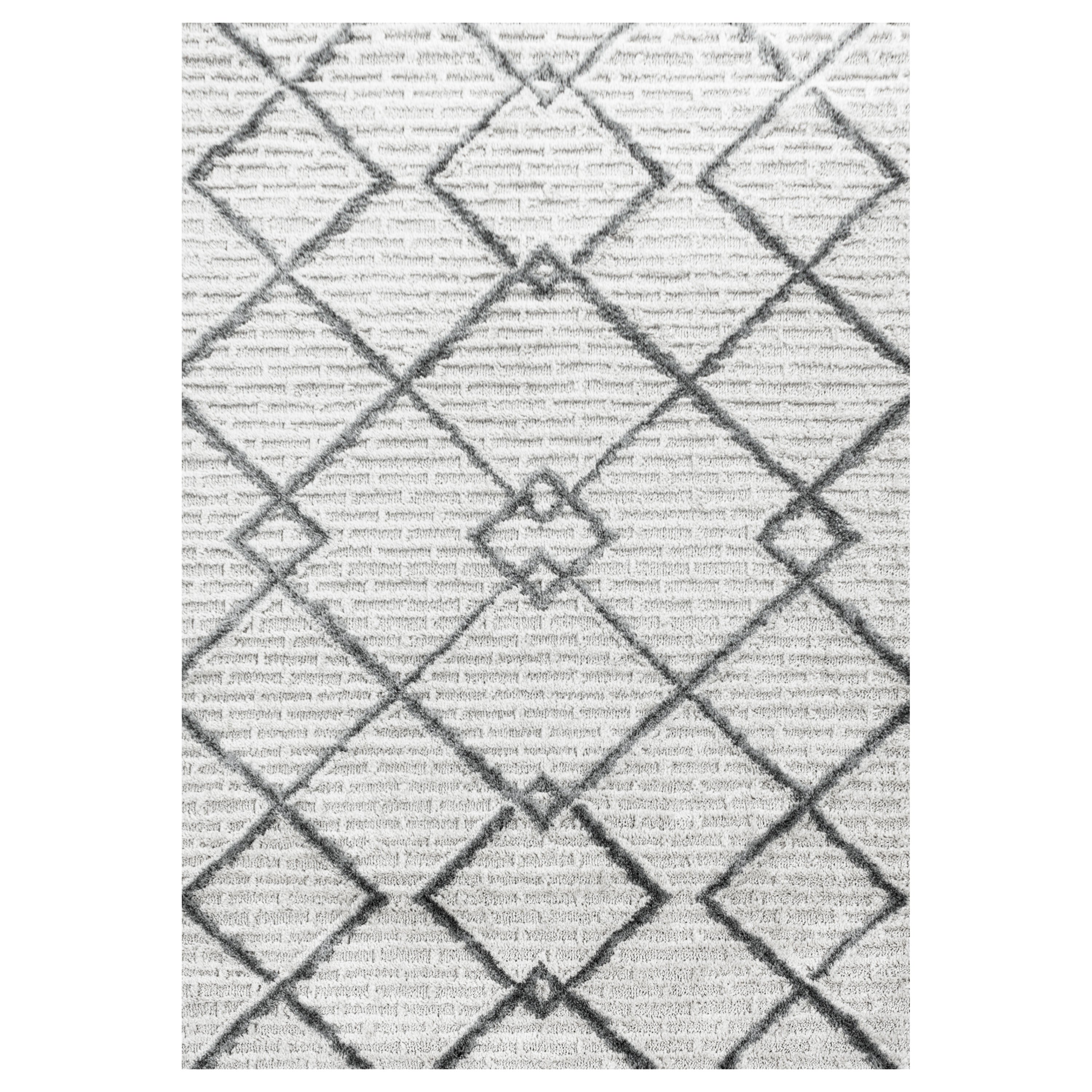 Kurzflor Design Teppich Looped Flor Gitter Muster Abstrakt