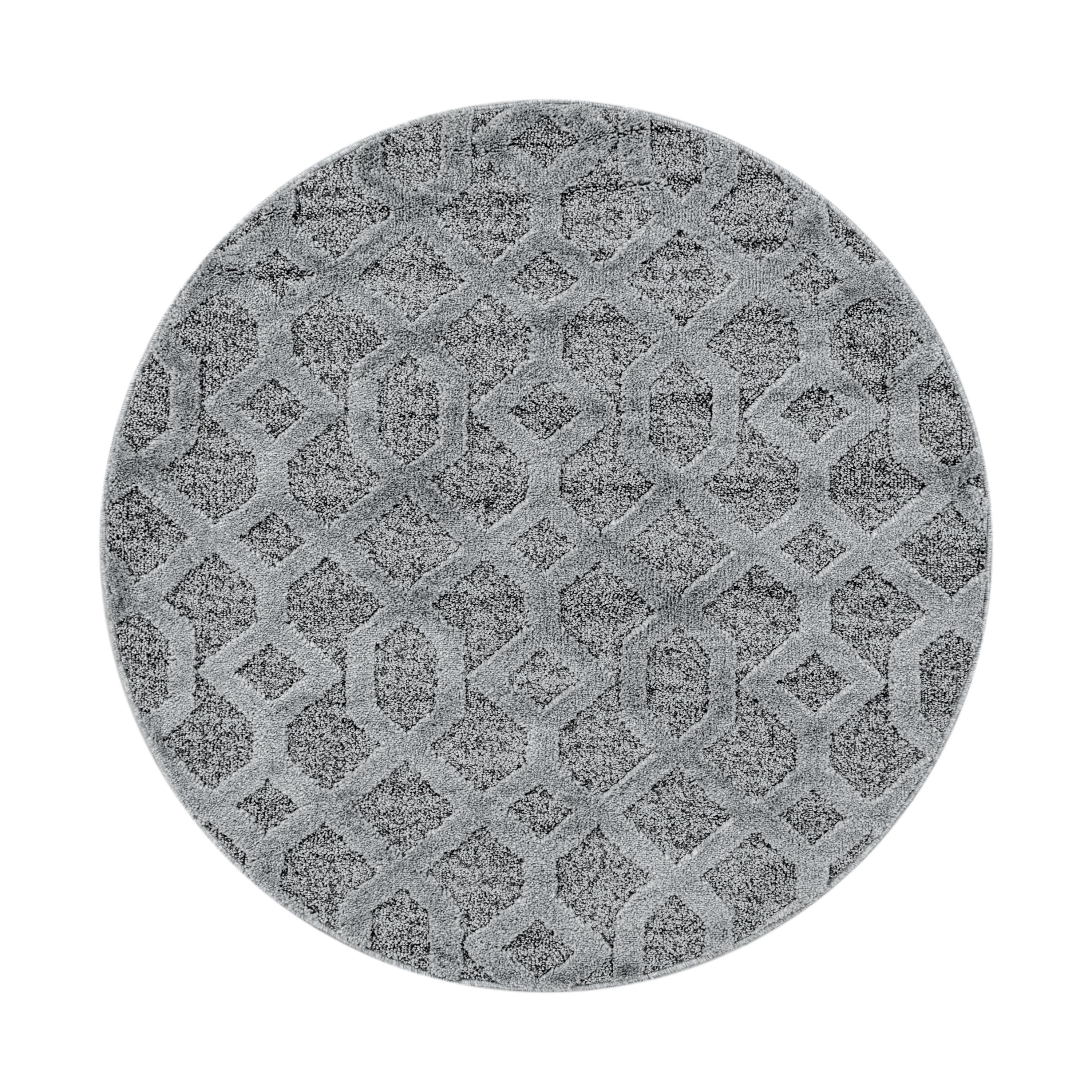 Kurzflor Design Teppich Looped Flor 3-D Gitter Muster Abstrakt