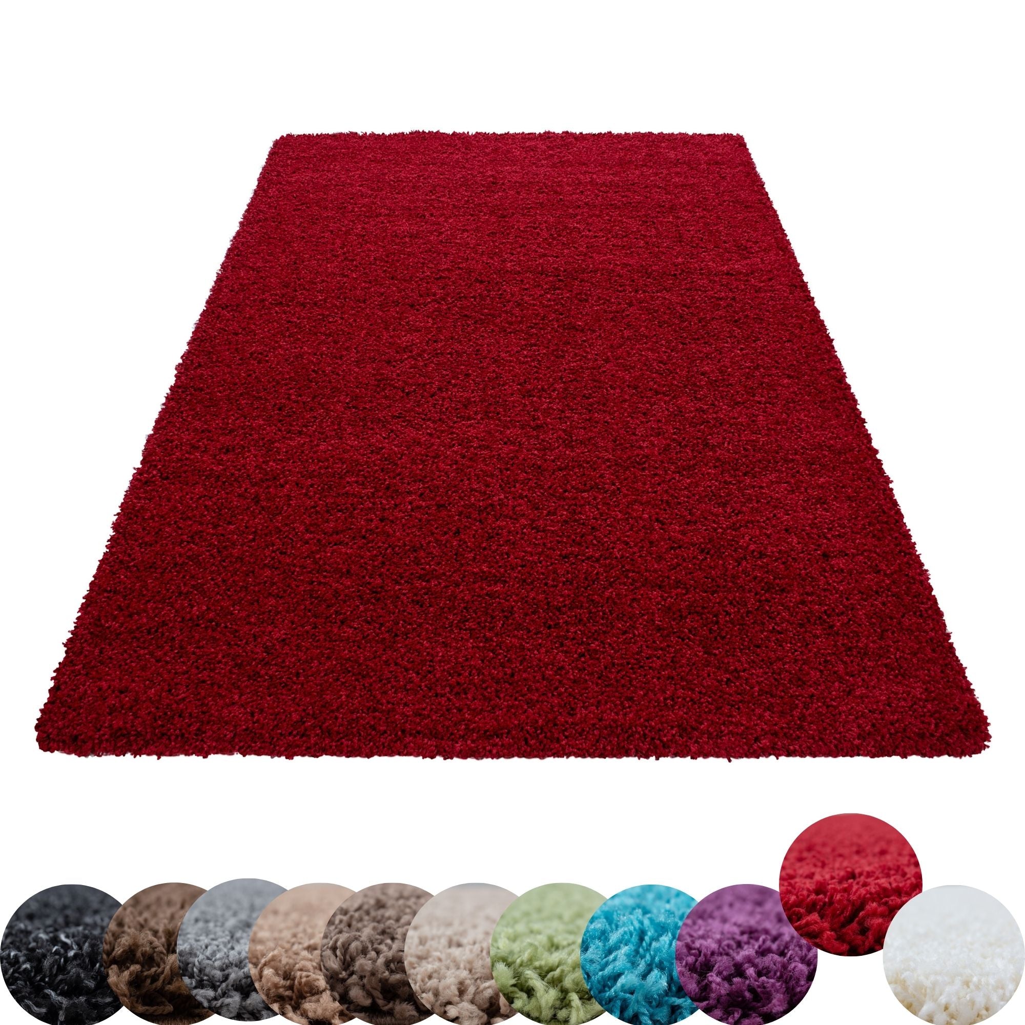 Hochflor Shaggy Langflor Wohnzimmer Teppich Weich Soft Einfarbig Florhöhe 50 mm