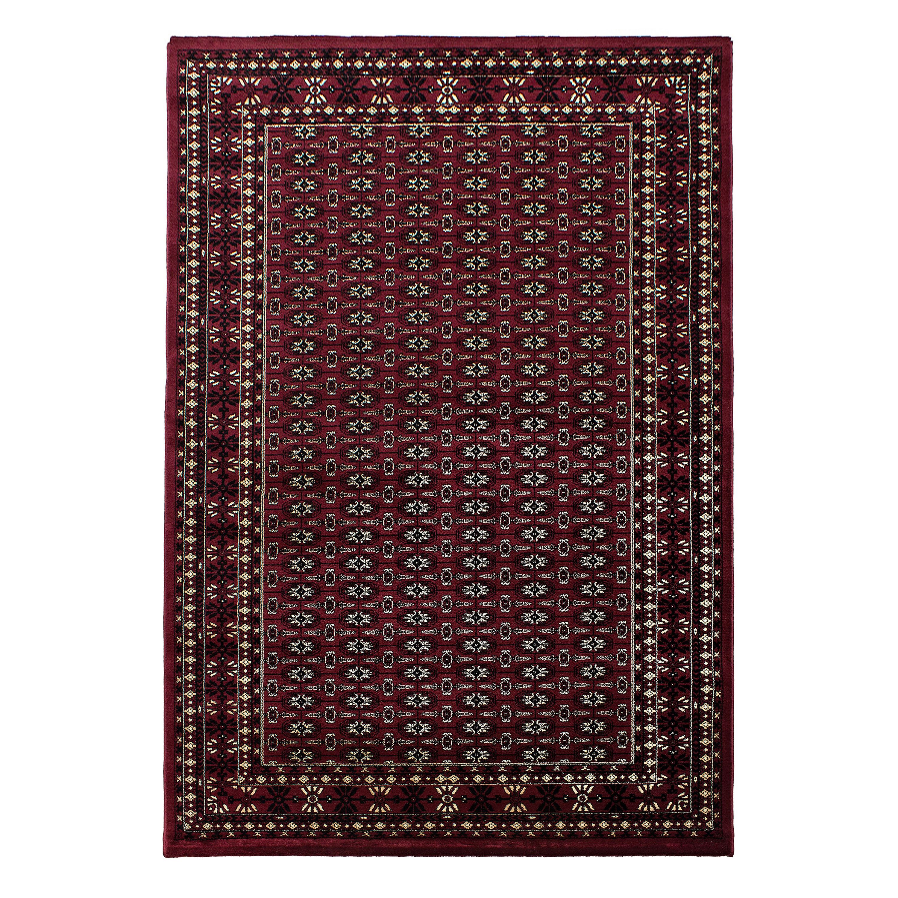 Klassik Orient Teppich Bordüre Traditionelles Muster Wohnzimmerteppich Rot Beige