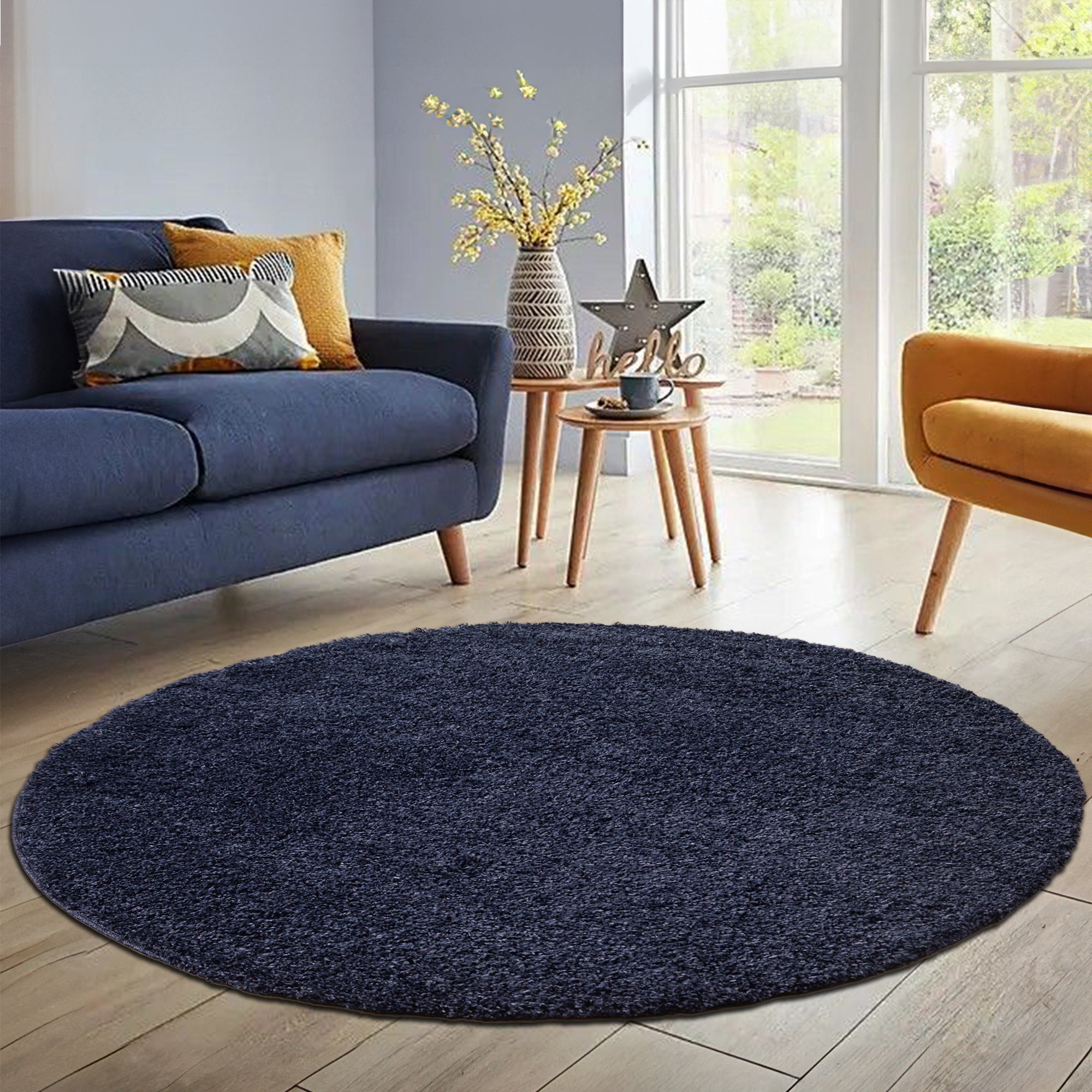 Hochflor Shaggy Teppich Rund verschiedene Farben und Größen Langflorteppich