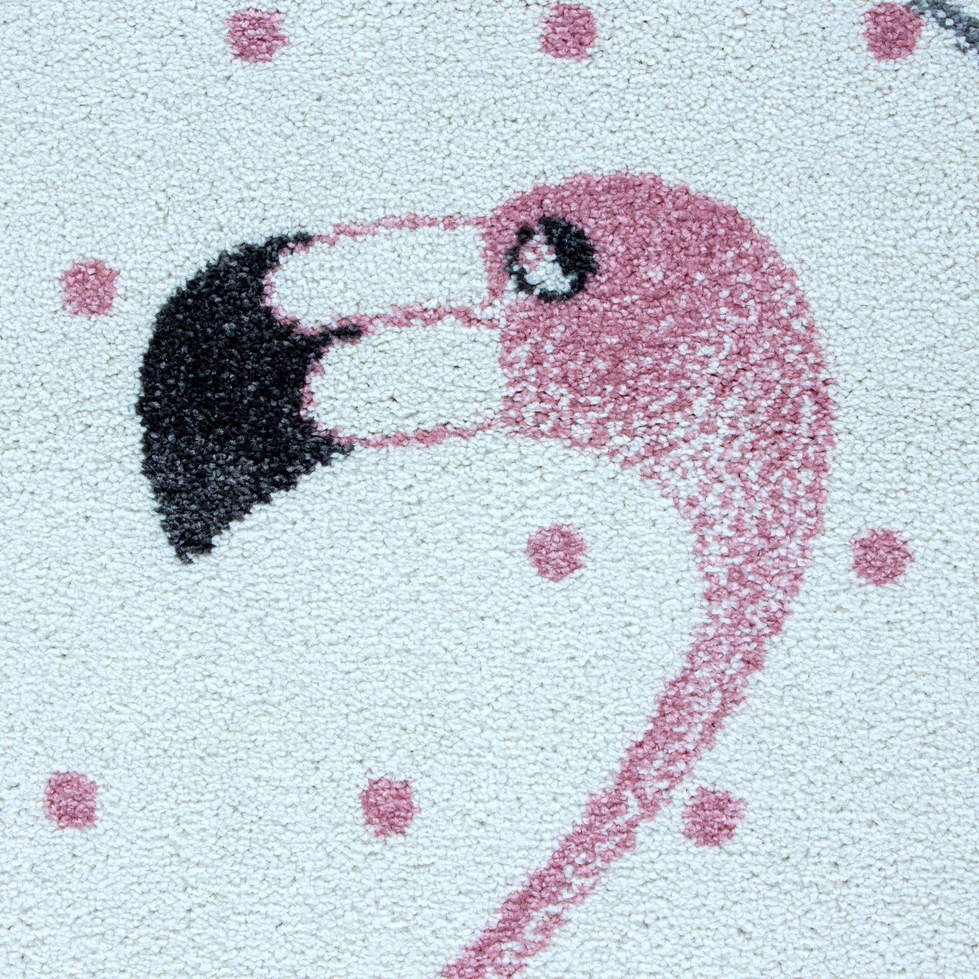 Designer Kinderteppich Kurzflor Flamingo Stern Kinderzimmerteppich Grau Pink