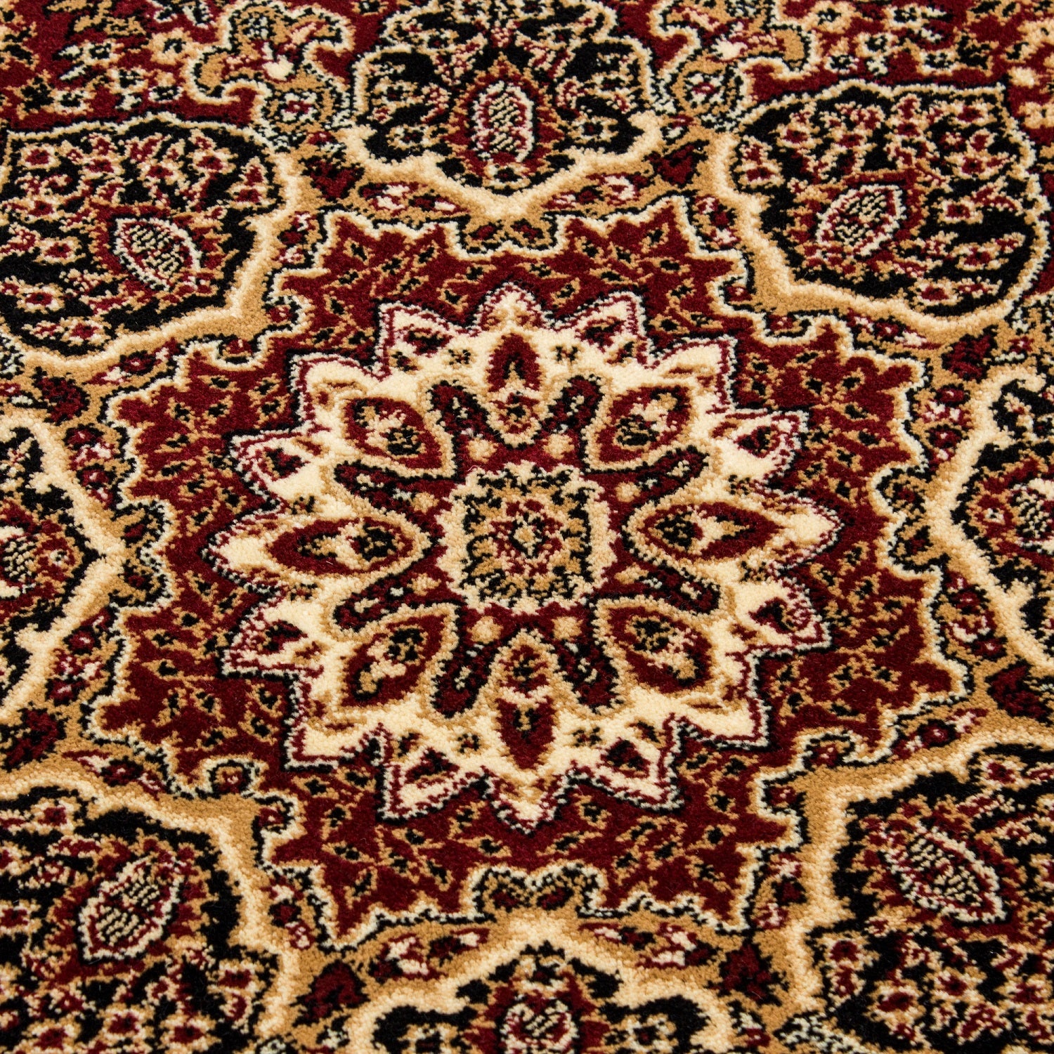 Design Orient Teppich Bordüre Traditionelles Muster Farbe Rot Wohnzimmerteppich