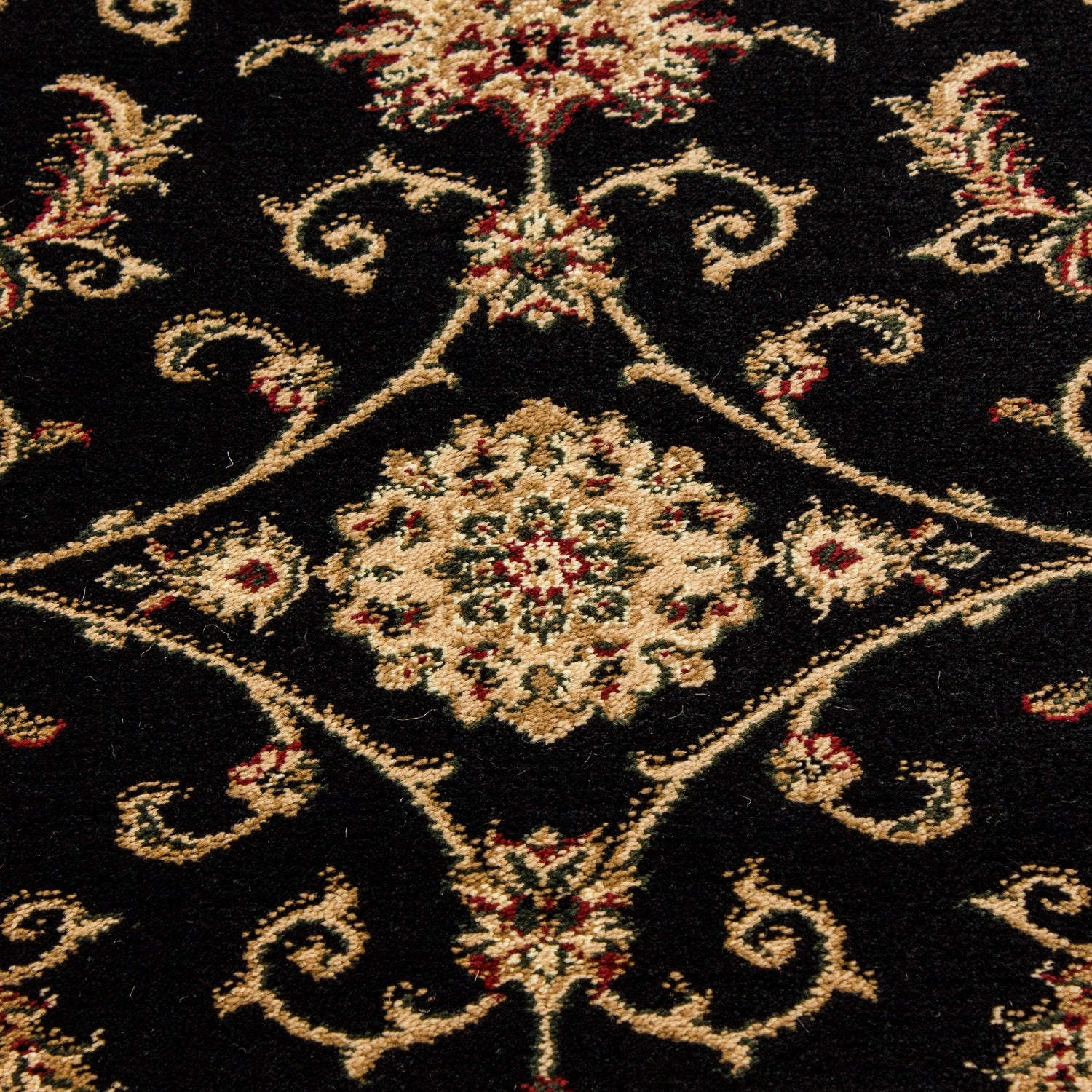 Klassik Orient Teppich Edle Bordüre Ornament Wohnzimmerteppich Schwarz Beige Rot