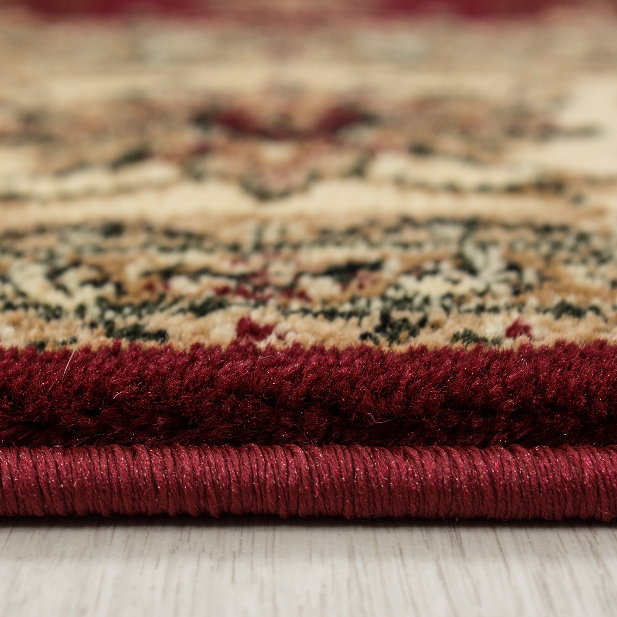 Klassik Orient Teppich Edle Bordüre Traditionelle Wohnzimmerteppich Rot Beige