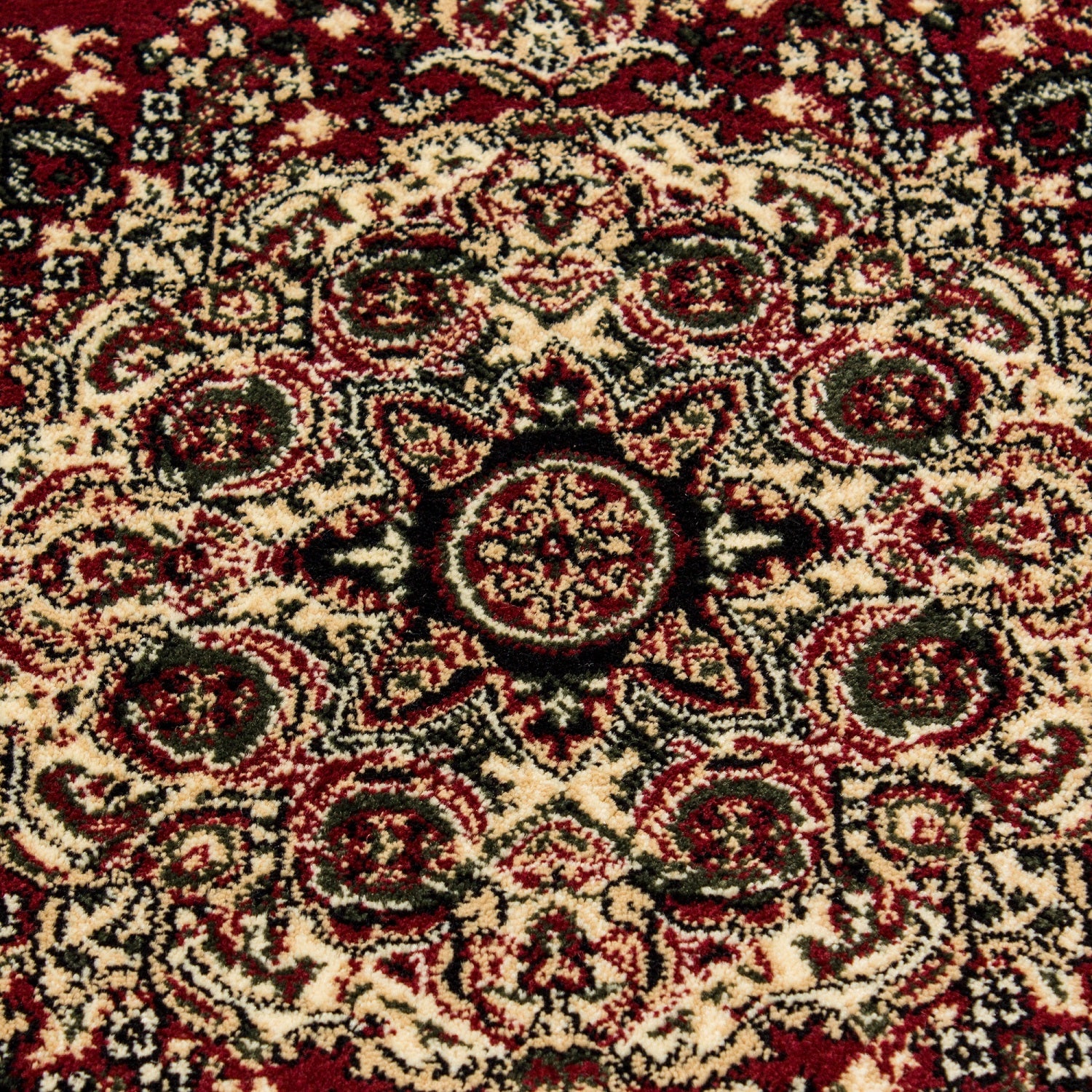 Klassik Orient Teppich Edle Bordüre Ornament Muster Wohnzimmerteppich Rot Beige