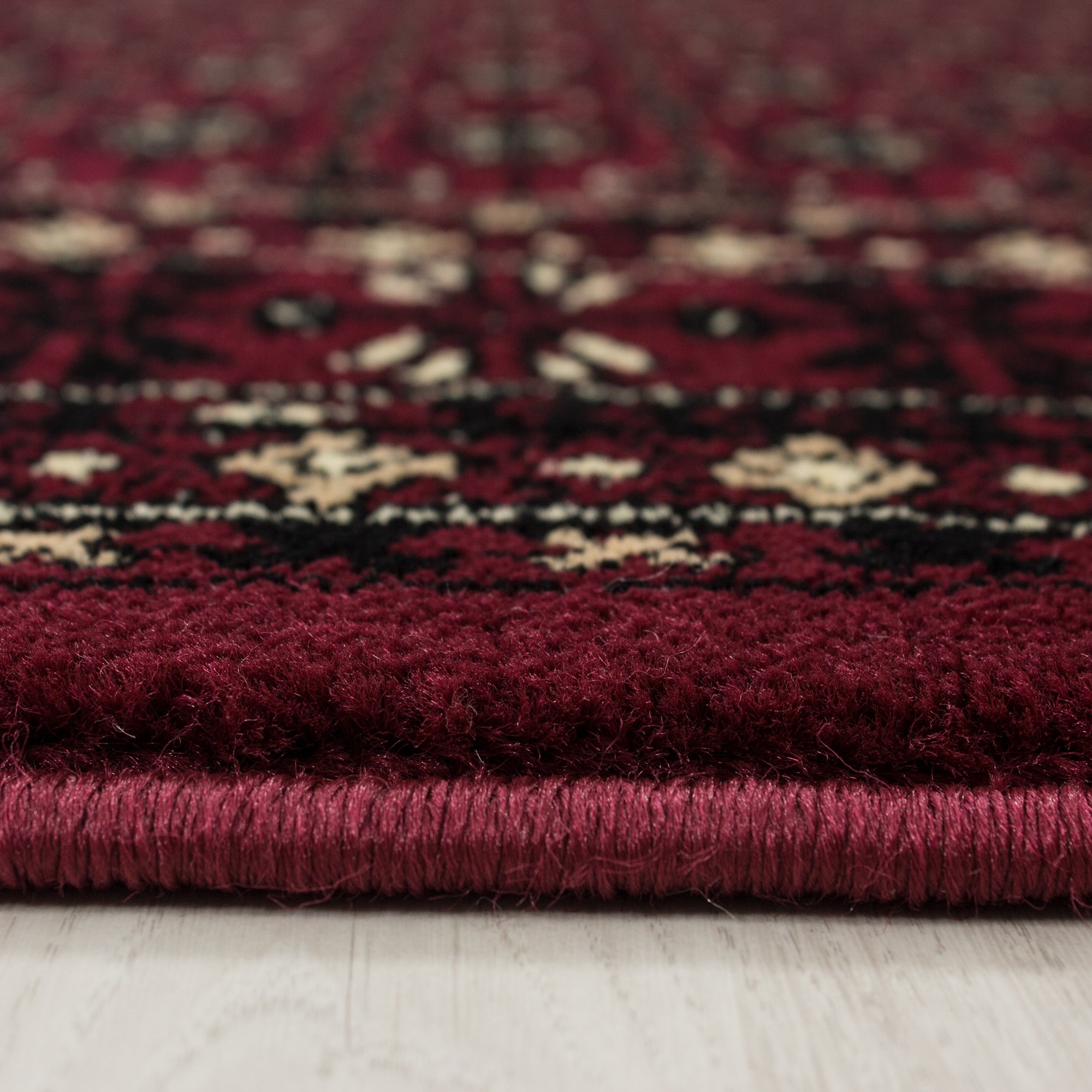Klassik Orient Teppich Bordüre Traditionelles Muster Wohnzimmerteppich Rot Beige