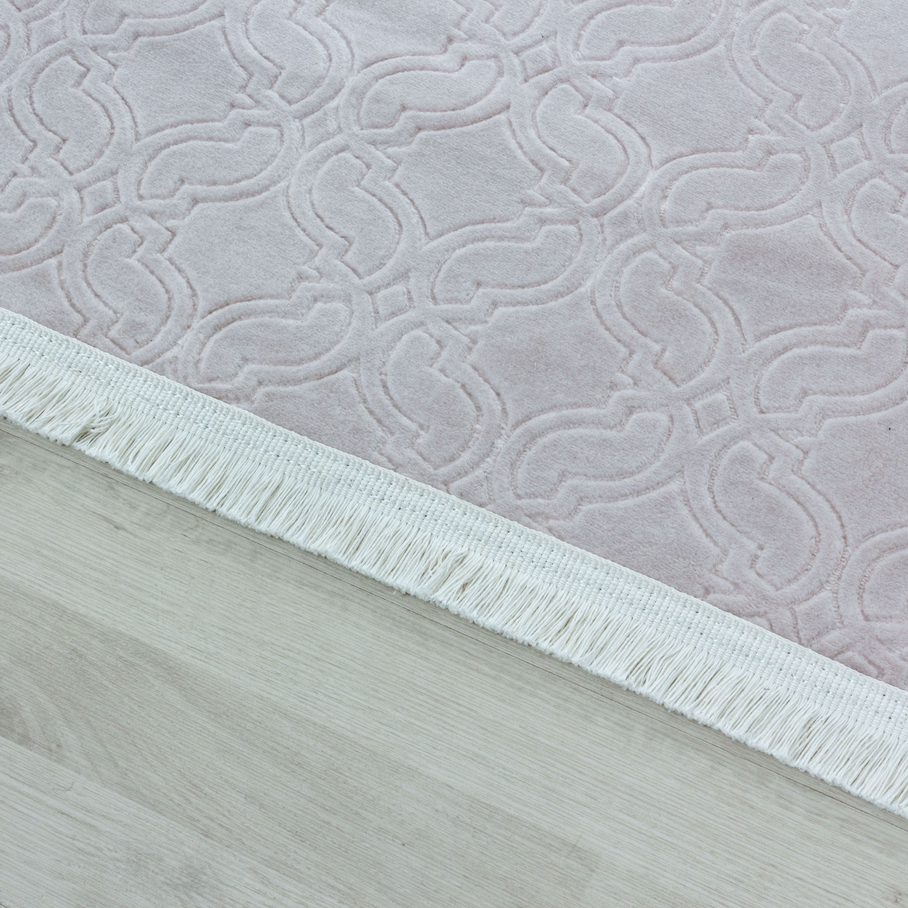 Kurzflor Teppich Wohnzimmerteppich Antirutsch Waschbar Muster Marokkanisch Beige