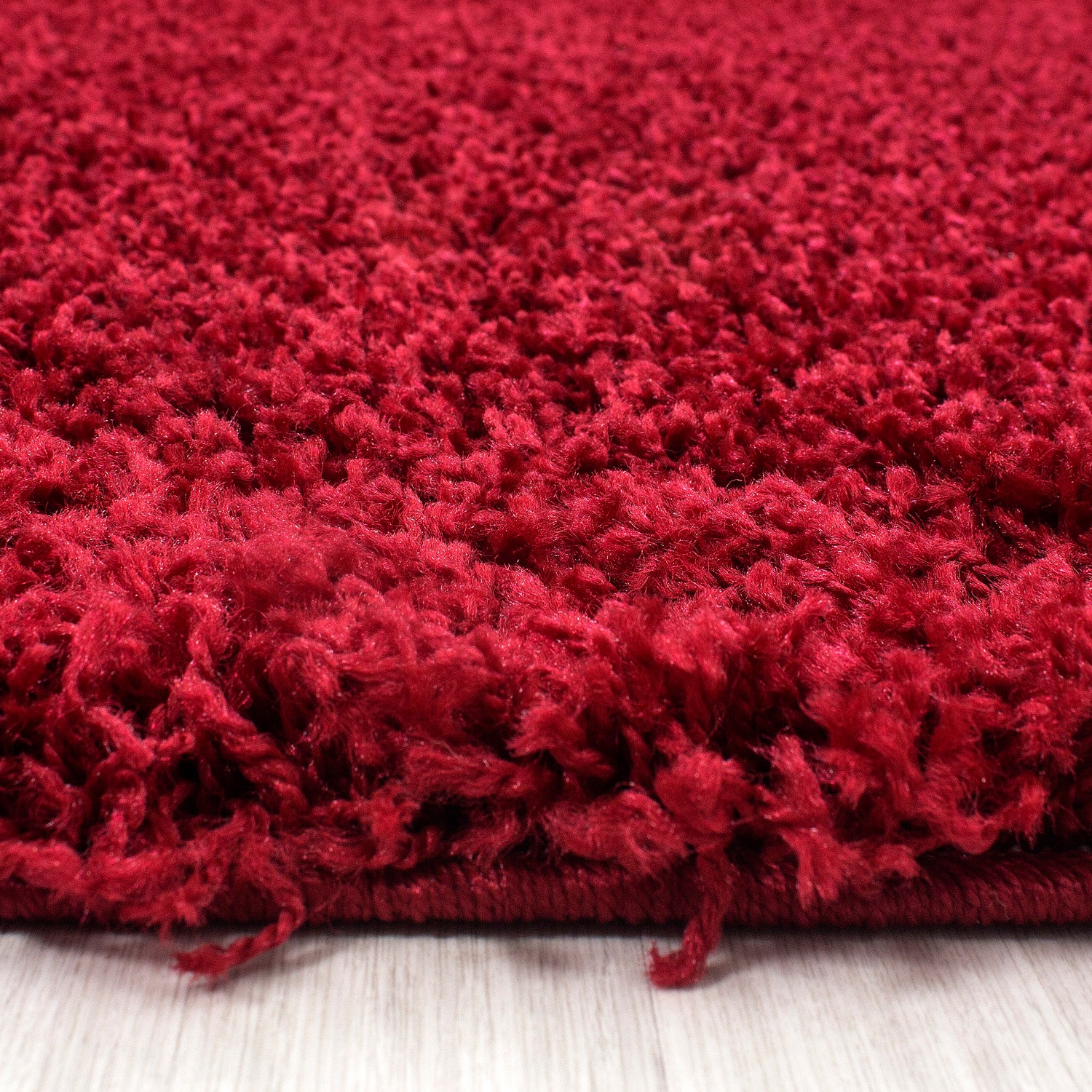 Shaggy Hochflor Langflor Teppich Soft Wohnzimmerteppich Farbe Rot Einfarbig