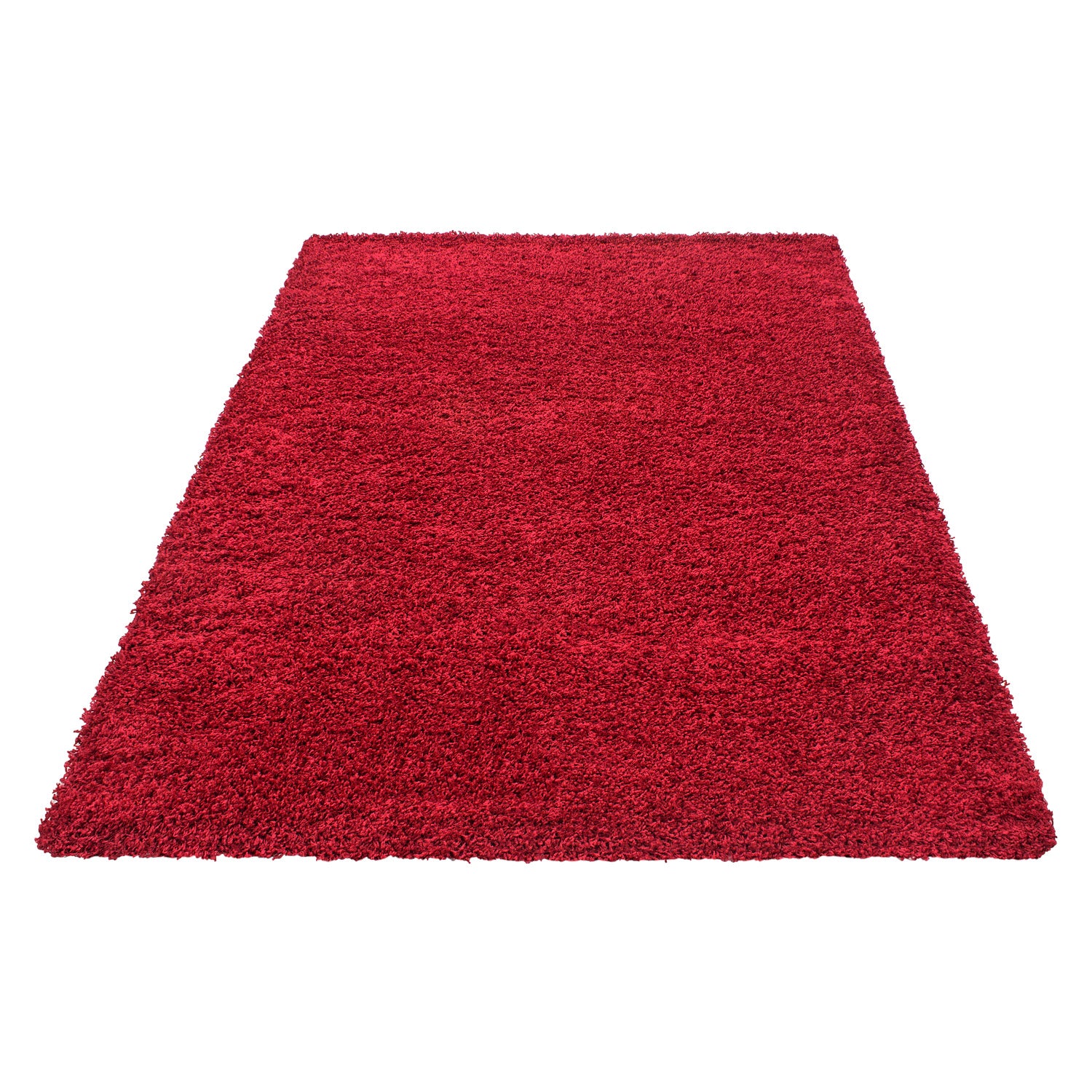 Shaggy Hochflor Langflor Teppich Soft Wohnzimmerteppich Farbe Rot Einfarbig