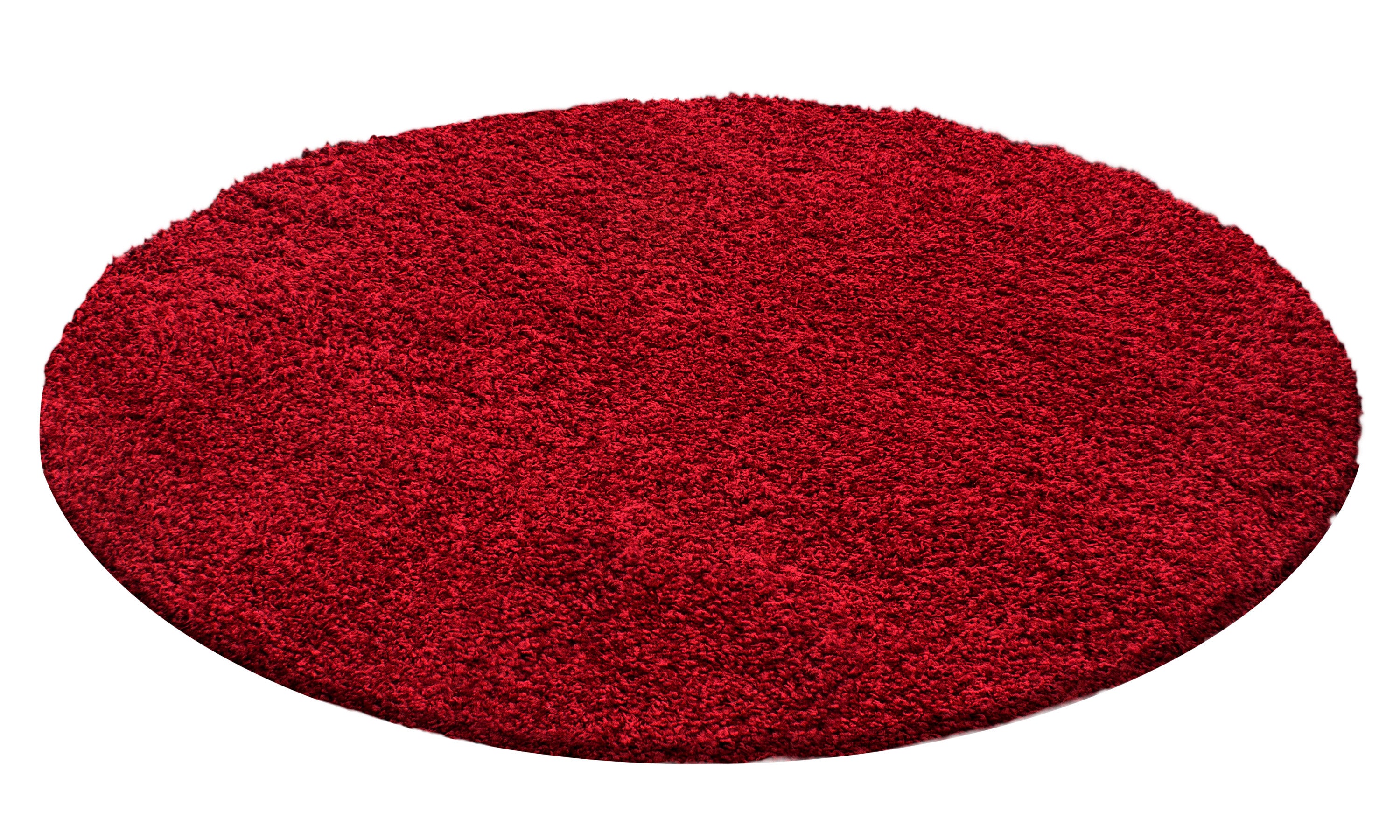 Shaggy Hochflor Langflor Teppich Soft Wohnzimmerteppich Farbe Rot Einfarbig