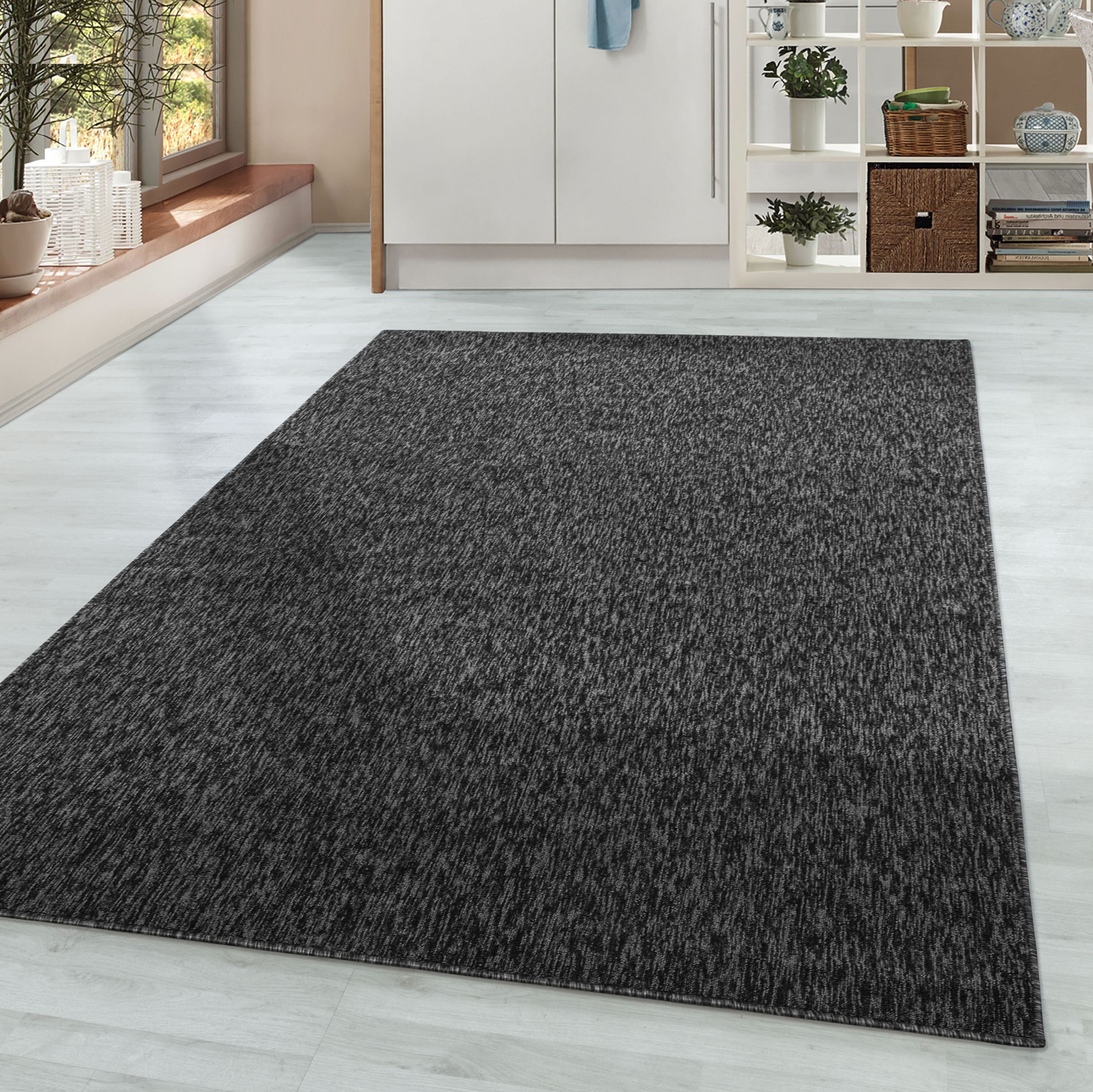 Kurzflor Teppich Flachgewebe meliert glänzend für alle Wohnräume und Zimmer