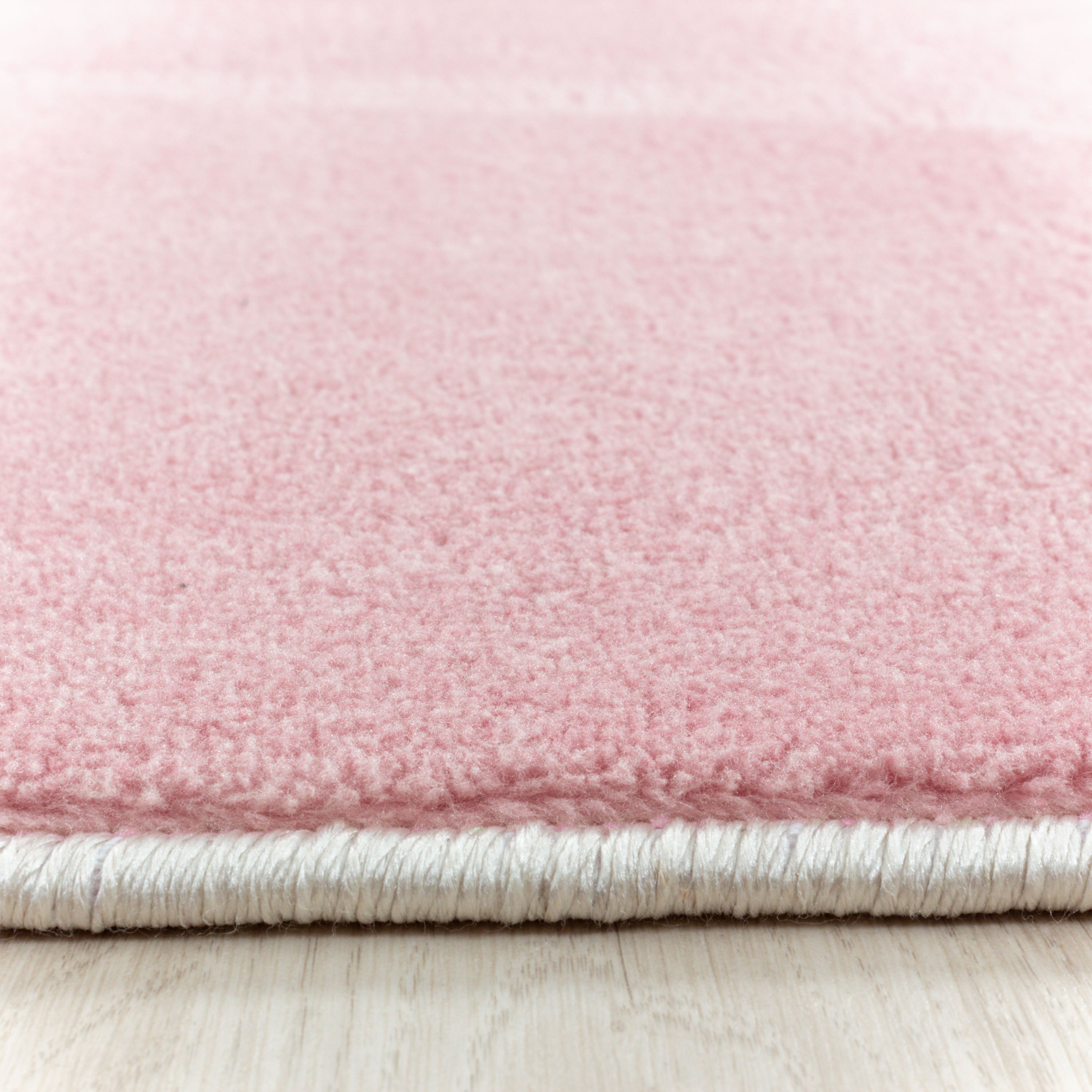 Kurzflor Teppich Soft Touch Wohnzimmerteppich Antirutsch Waschbar Pink