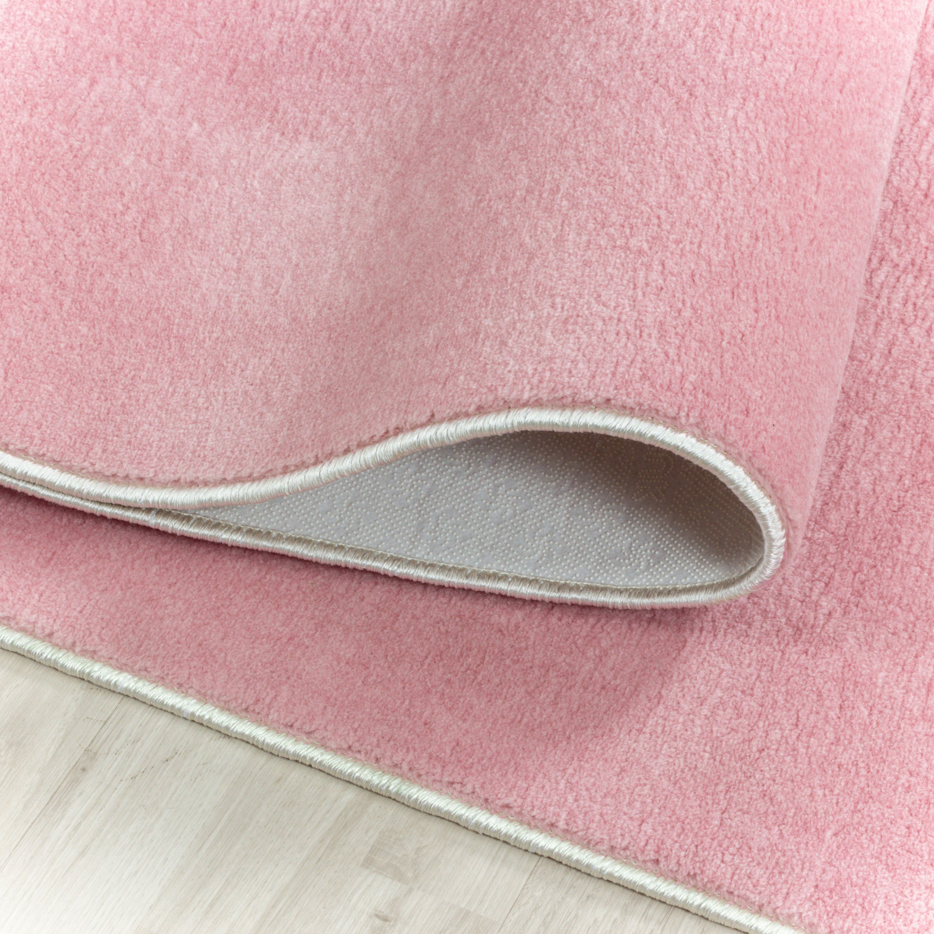 Kurzflor Teppich Soft Touch Wohnzimmerteppich Antirutsch Waschbar Pink