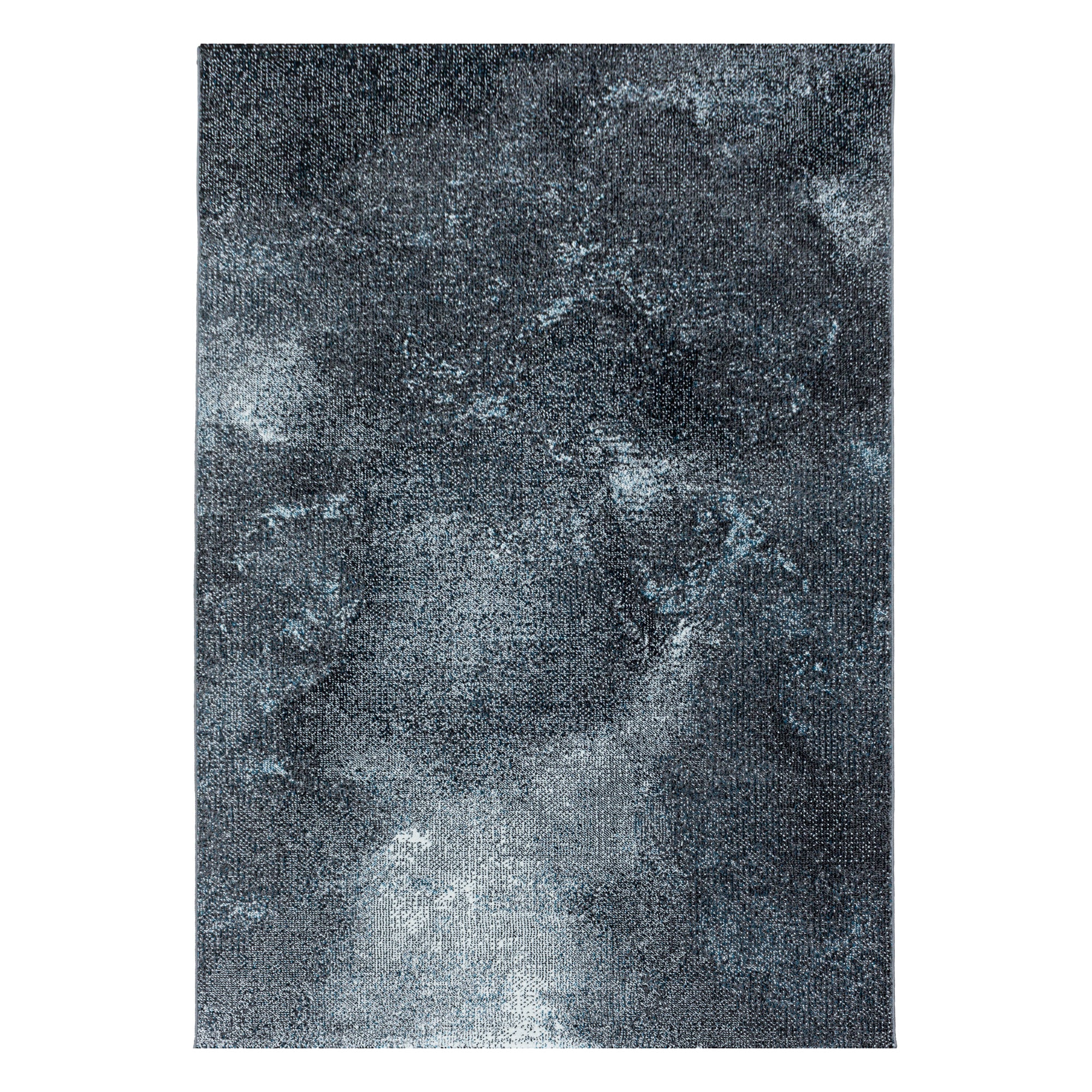 Kurzflor Teppich Blau Grau Wolken Muster Marmoriert Wohnzimmerteppich Weich