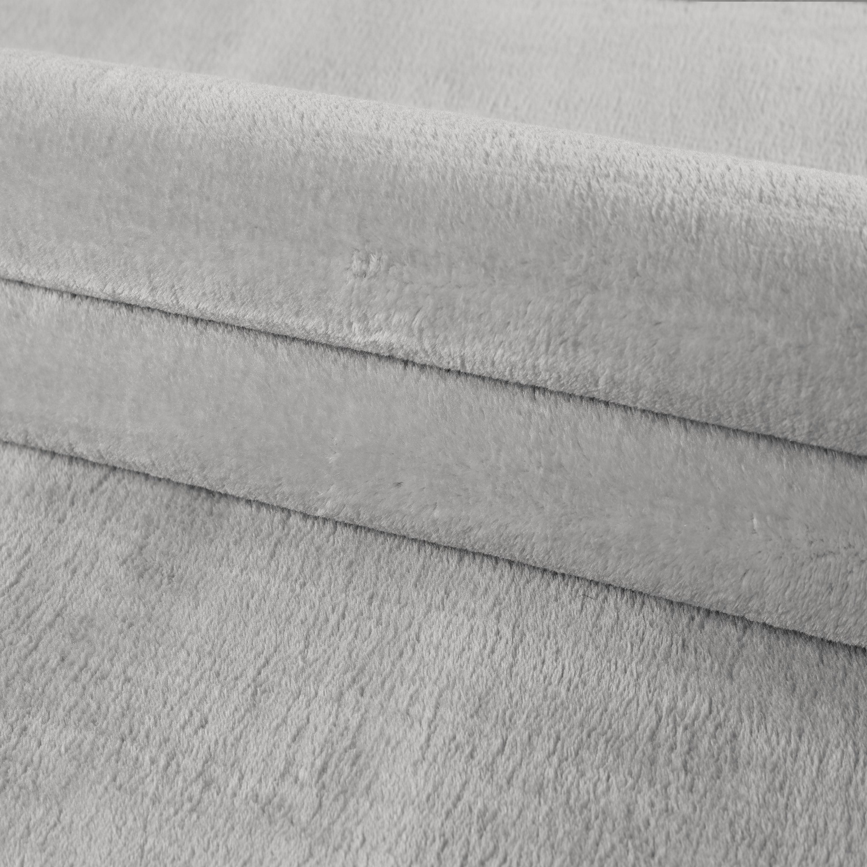 Teppich Waschbar Kuschelweich Wohnzimmerteppich Shaggy Einfarbig Silber