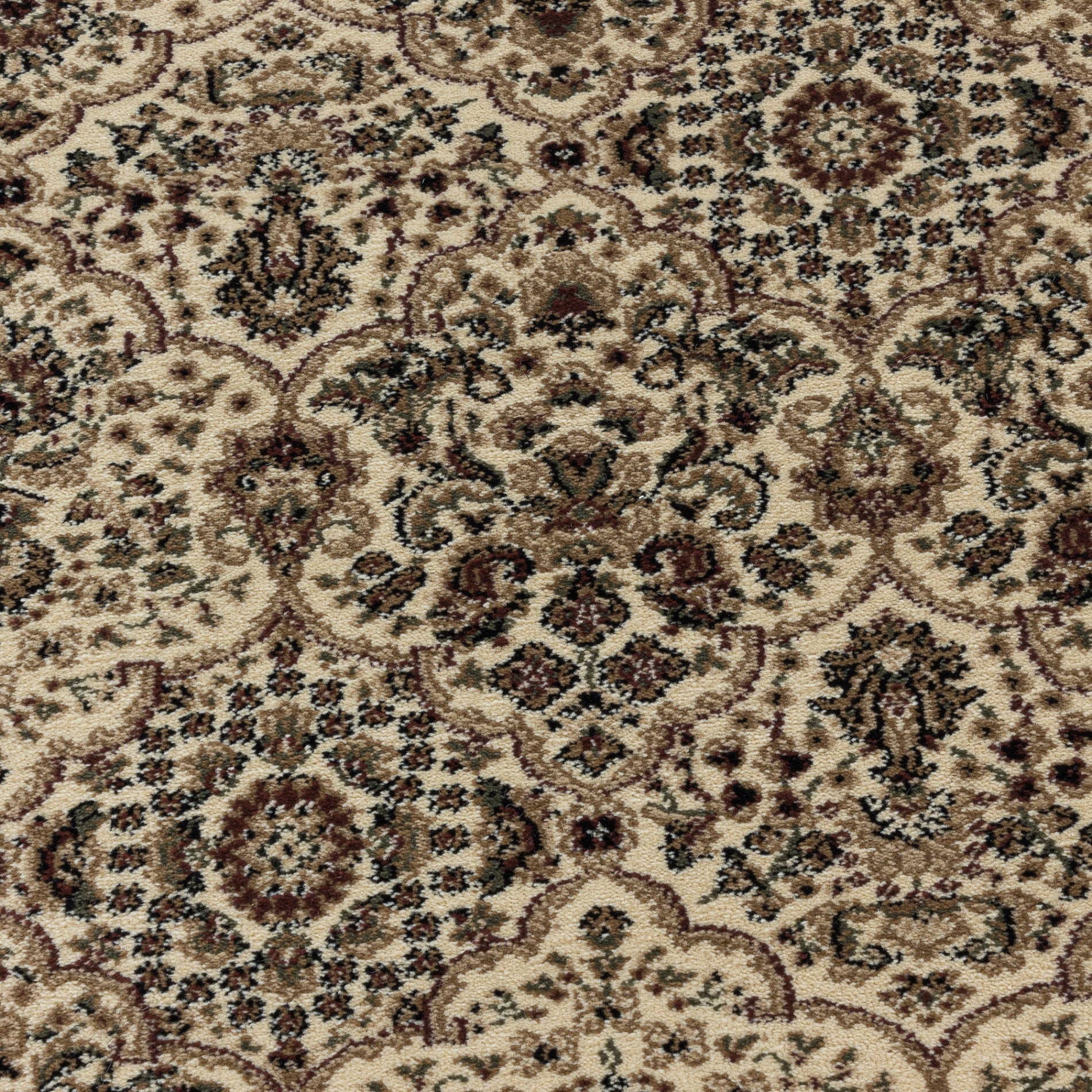 Kurzflor Orient Teppich Klassik Design Antike Ornamente Wohnzimmerteppich Beige