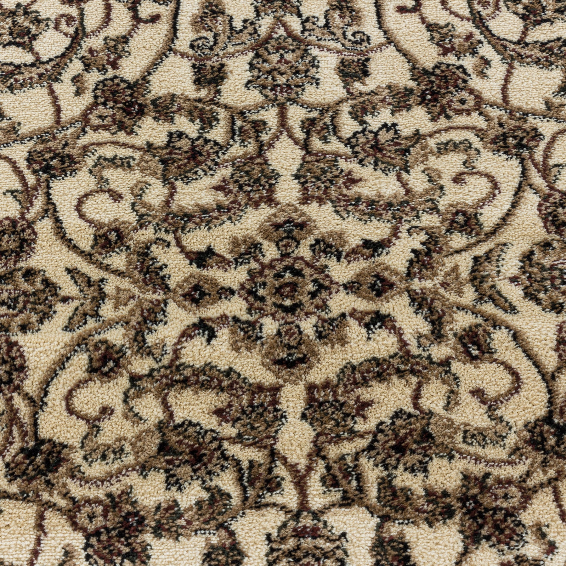 Kurzflor Orient Teppich Klassik Design Antike Ornamente Wohnzimmerteppich Creme