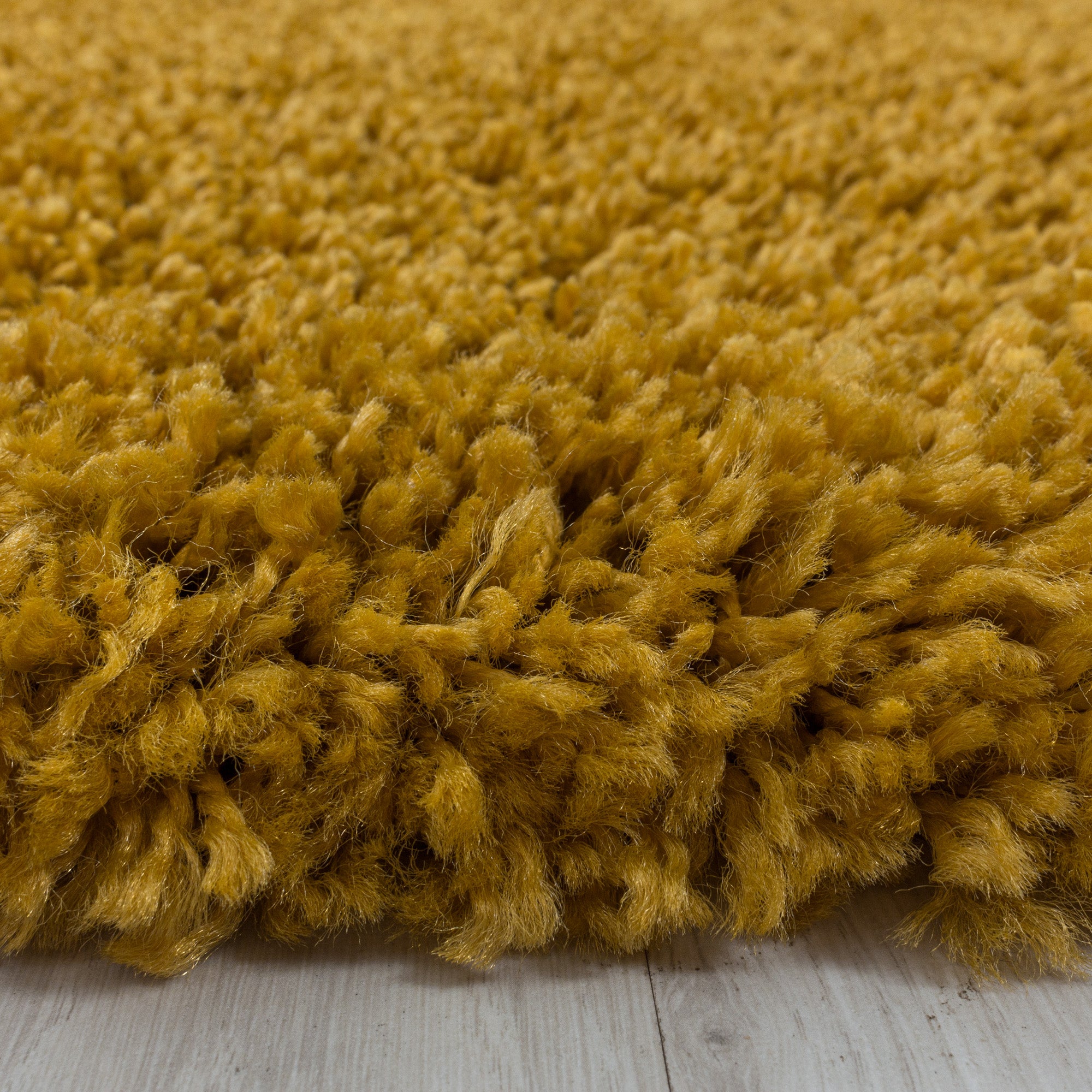 Hochflor Teppich Set Shaggy Bettumrandung Läufer Set Soft Flor 3 Teile Gold