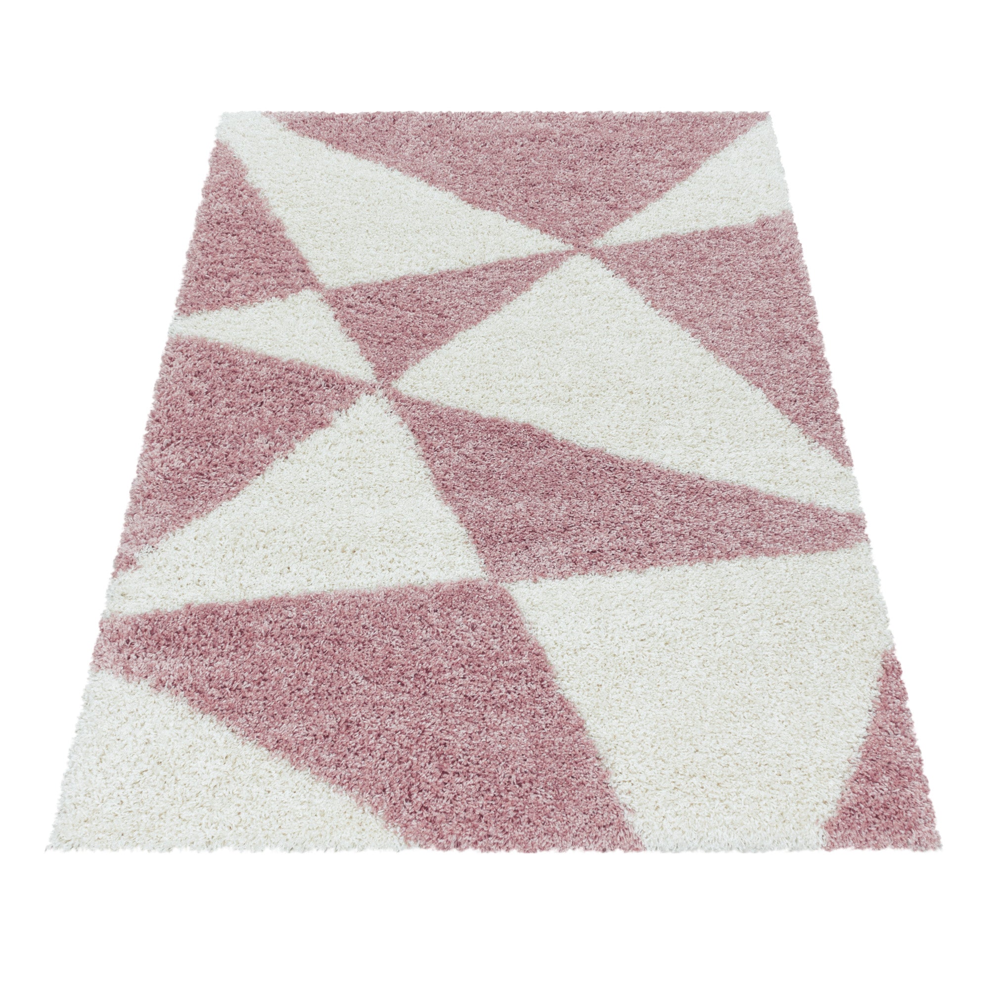 Design Hochflor Teppich Wohnzimmerteppich Dreieck Muster Abstrakt