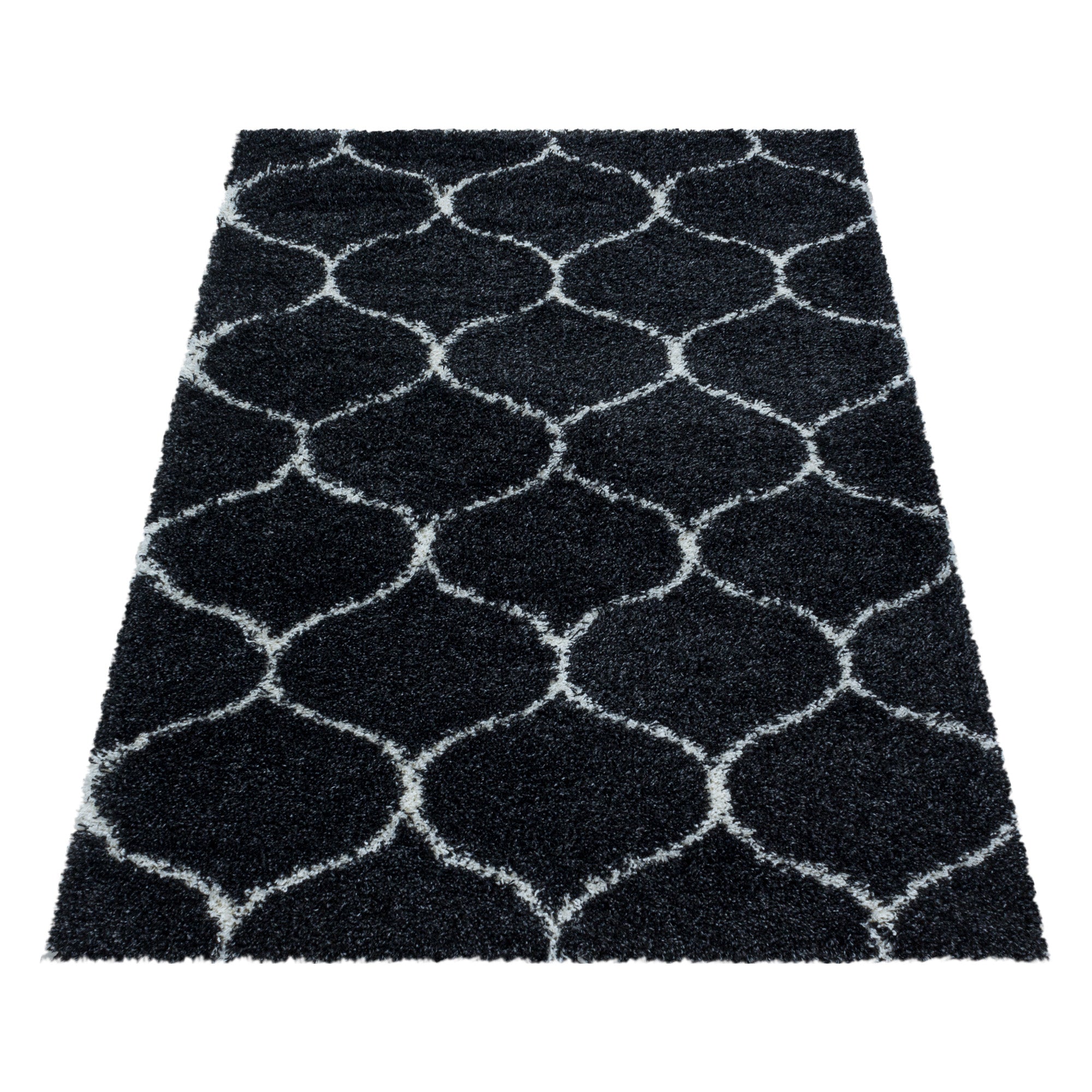Design Hochflor Teppich Wohnzimmerteppich Muster Kachel Tile Jacquard
