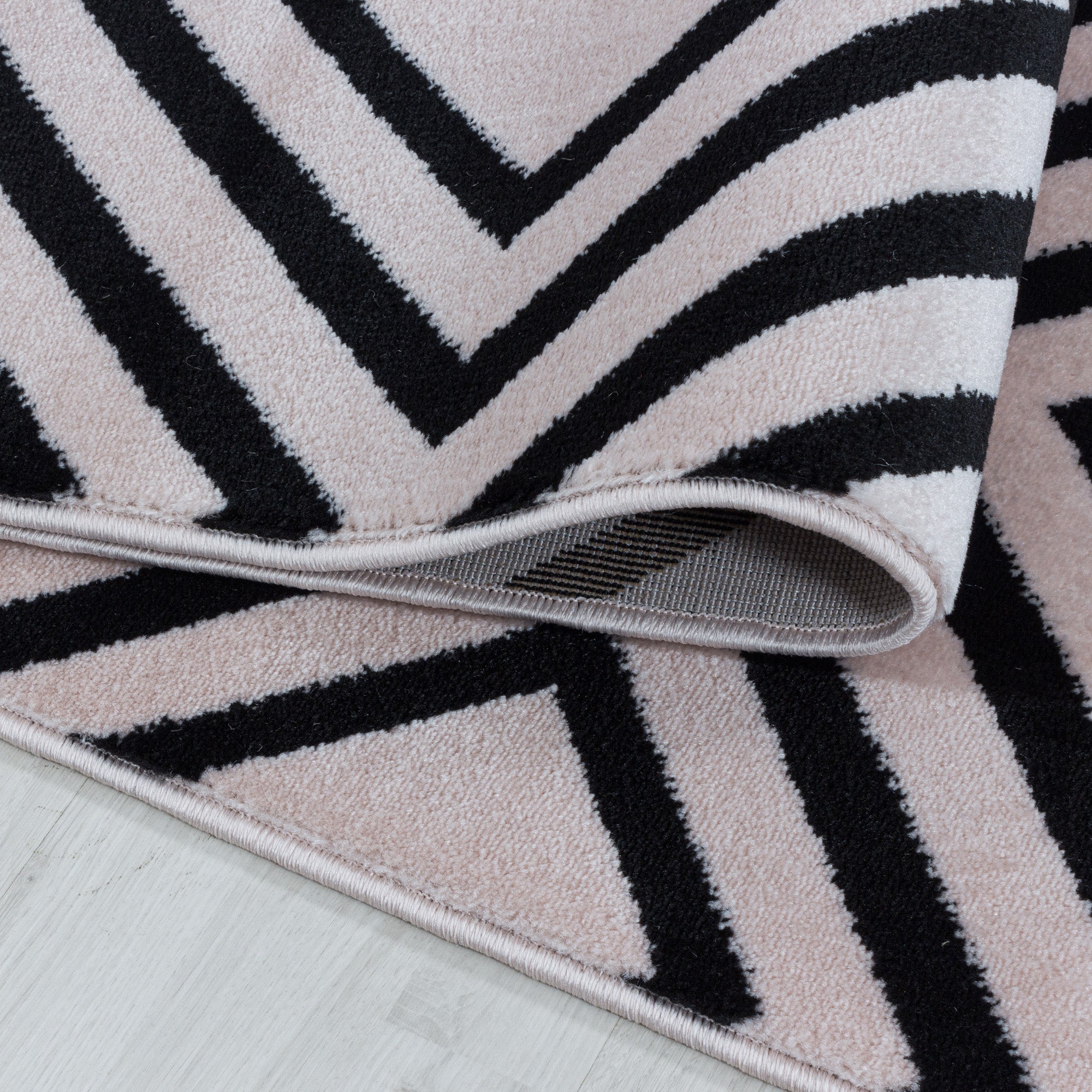 Kurzflor Teppich Set Schlafzimmer Läufer Rauten Gitter Design 3 Teile Pink