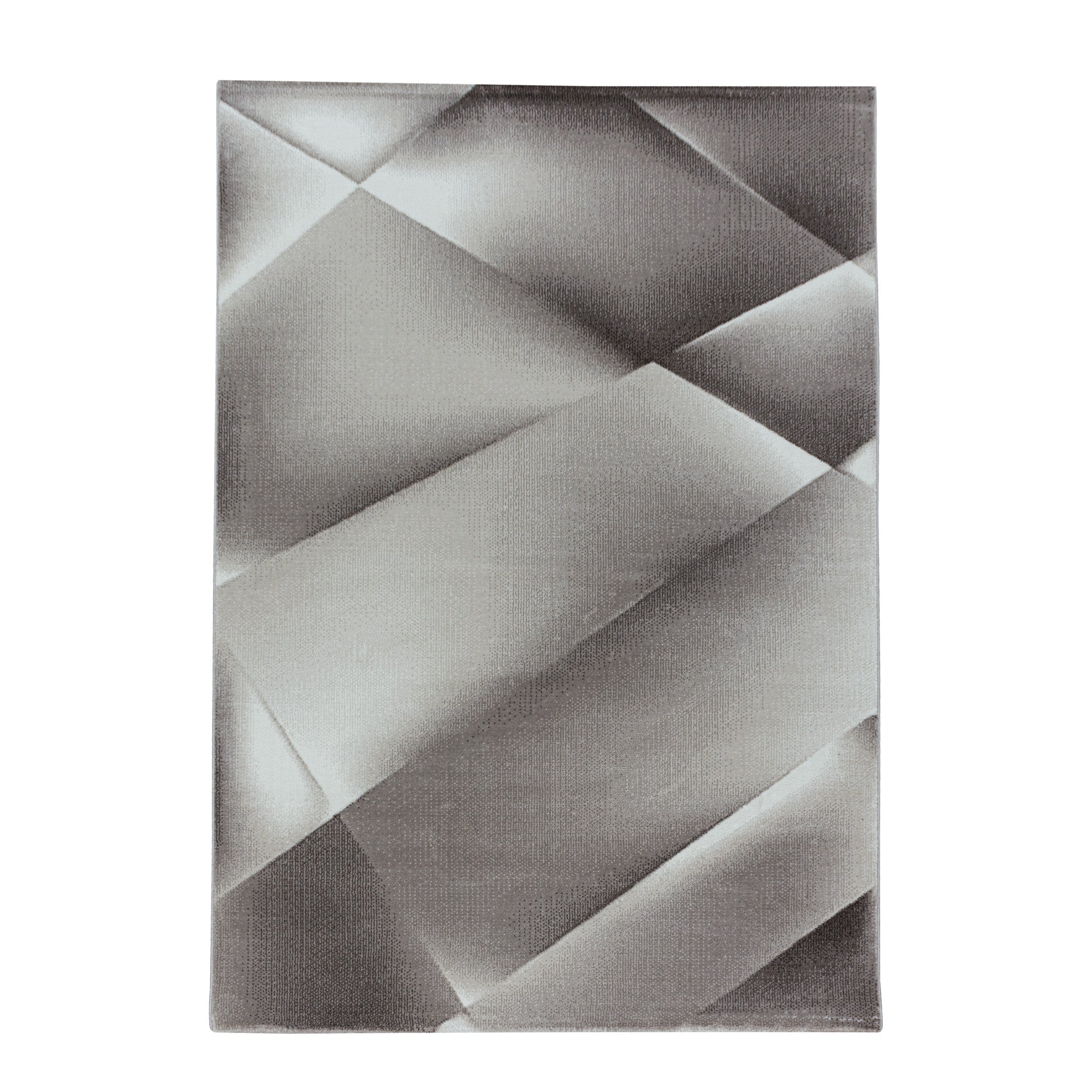 Weicher Kurzflor Teppich Wohnzimmerteppich Abstraktes Design Soft Flor Braun