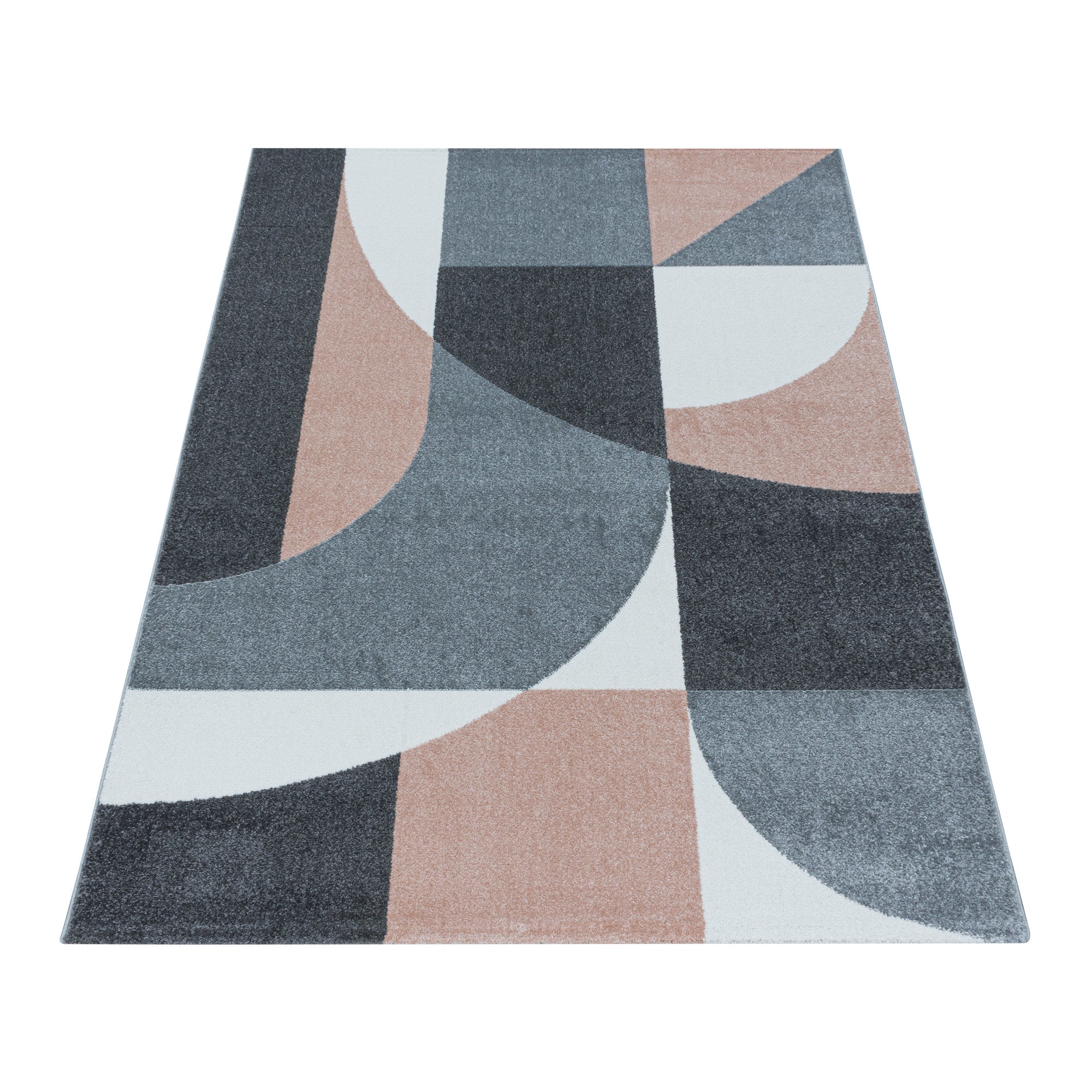 Kurzflor Design Teppich Wohnzimmerteppich Zipcode Muster Abstrakt Soft Flor Rose