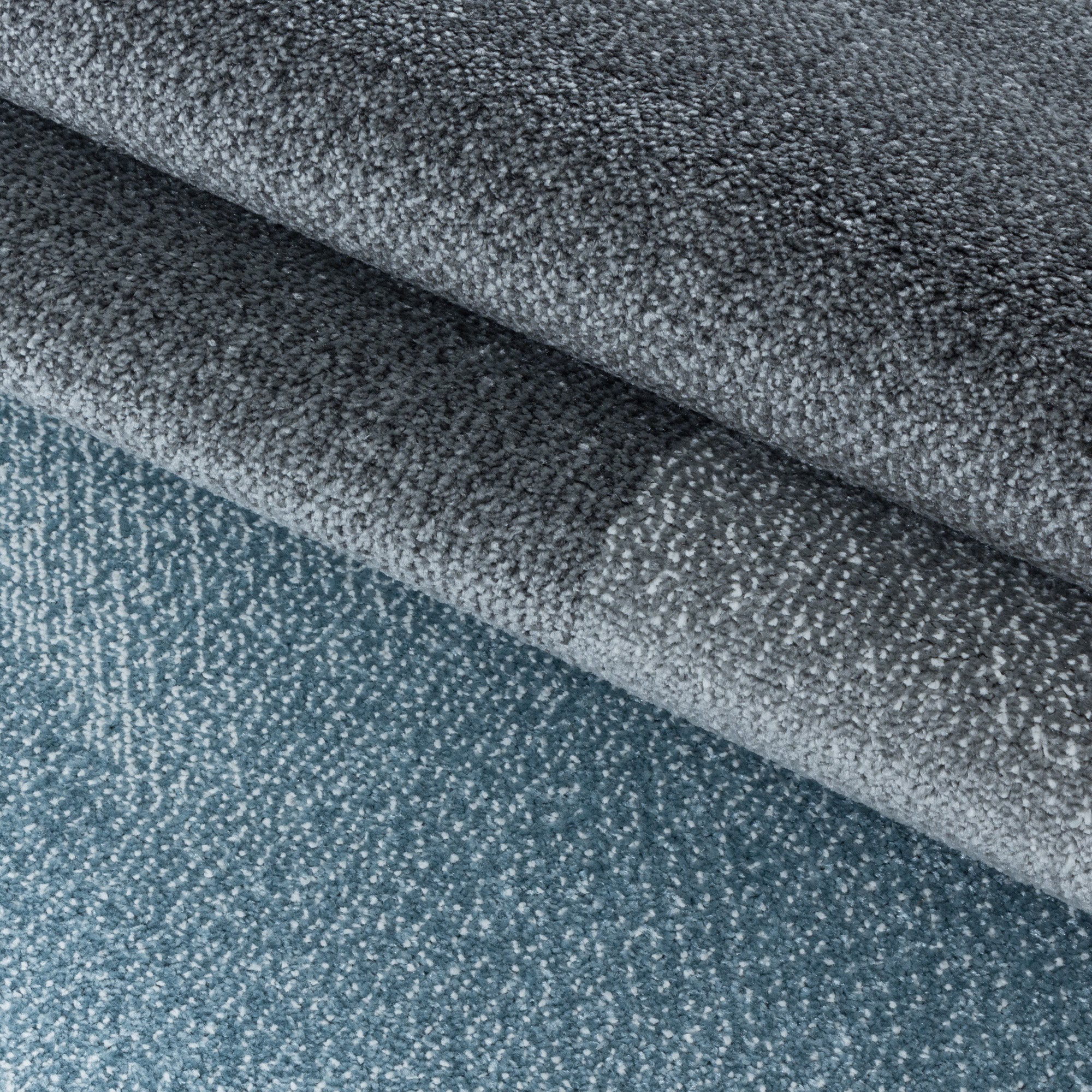 Kurzflor Design Teppich Wohnzimmerteppich Zipcode Muster Rechtecke Soft Blau