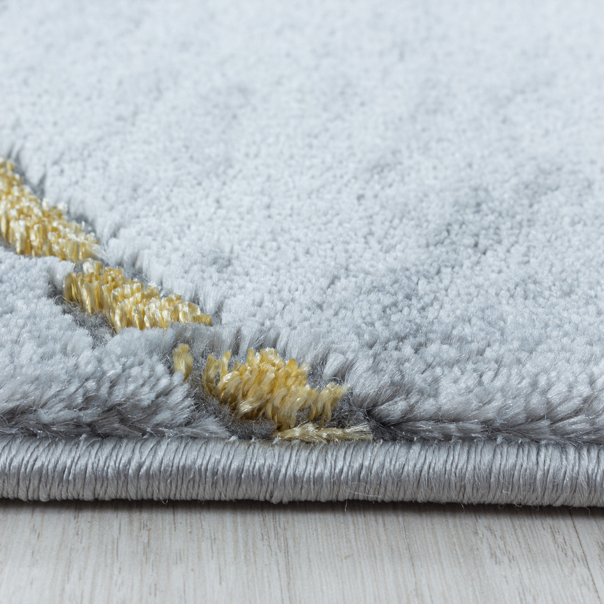Kurzflor Design Teppich Wohnzimmerteppich Marmor Muster Marmoriert Gold