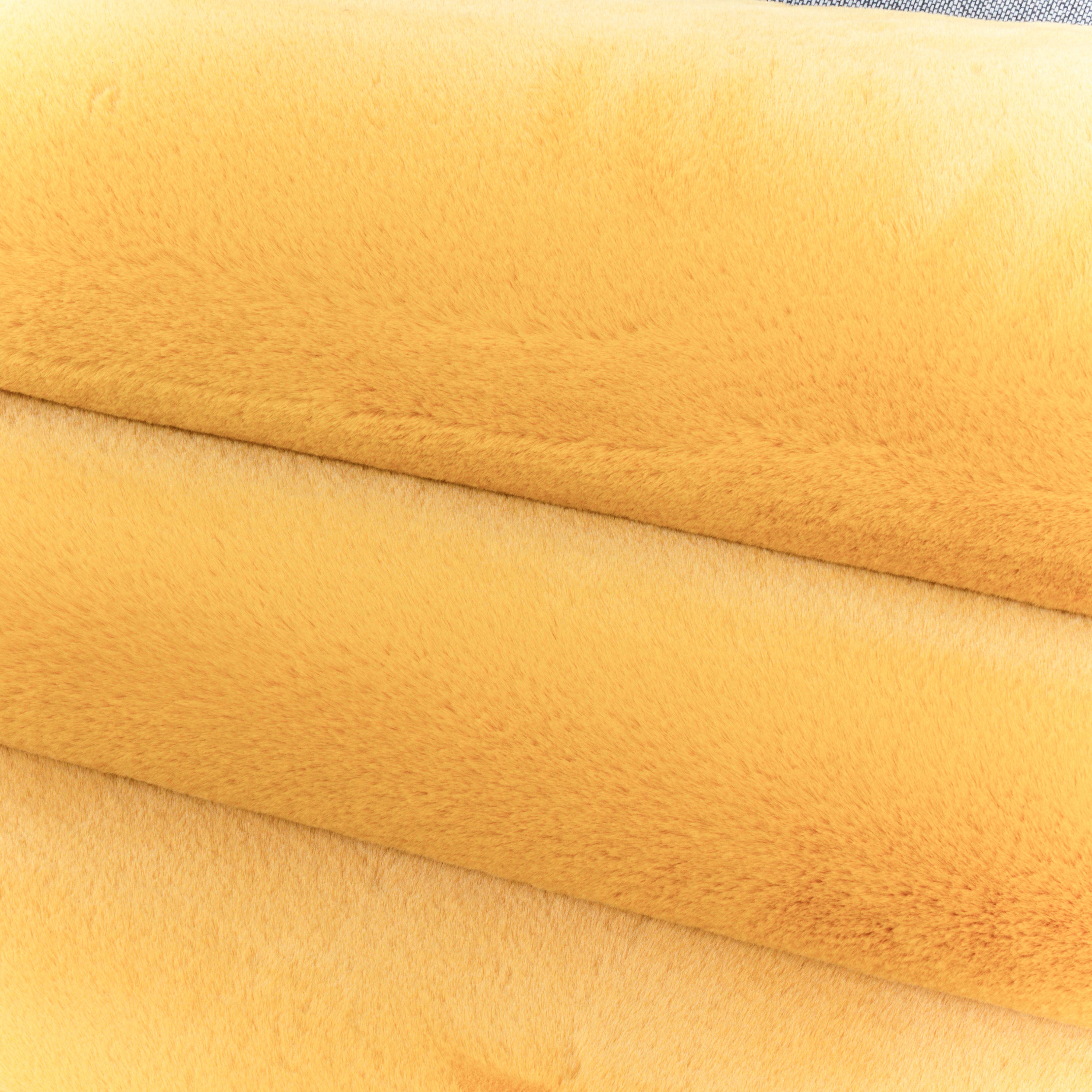 Kurzflor Teppich Soft Touch Wohnzimmerteppich Baumwollrücken Gold Gelb