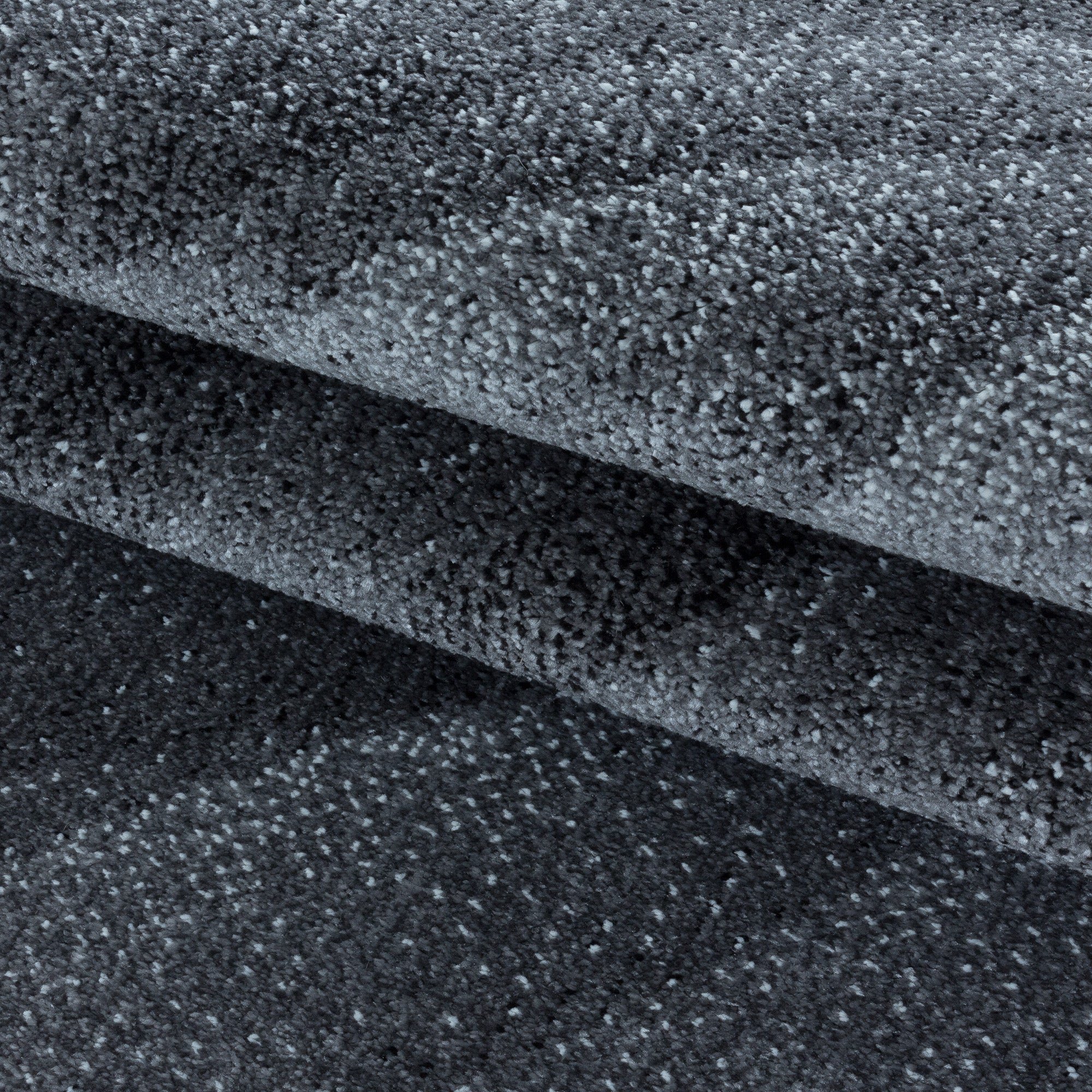 Kurzflor Teppich Grau Muster Modern Design Wellen Linien Wohnteppich Weich