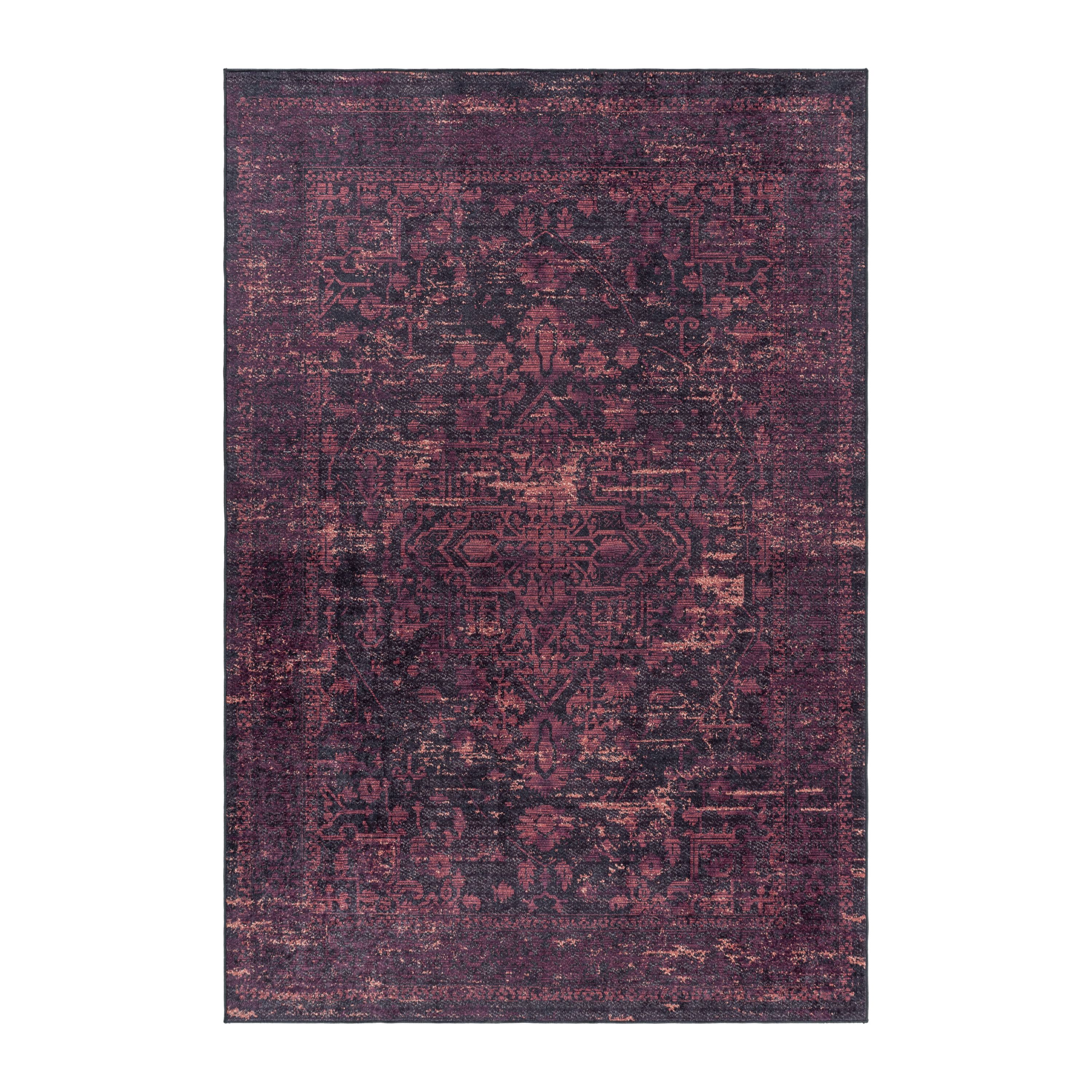 Teppich Antirutsch Vintage Waschbar Wohnzimmerteppich Orient Used Look Rot