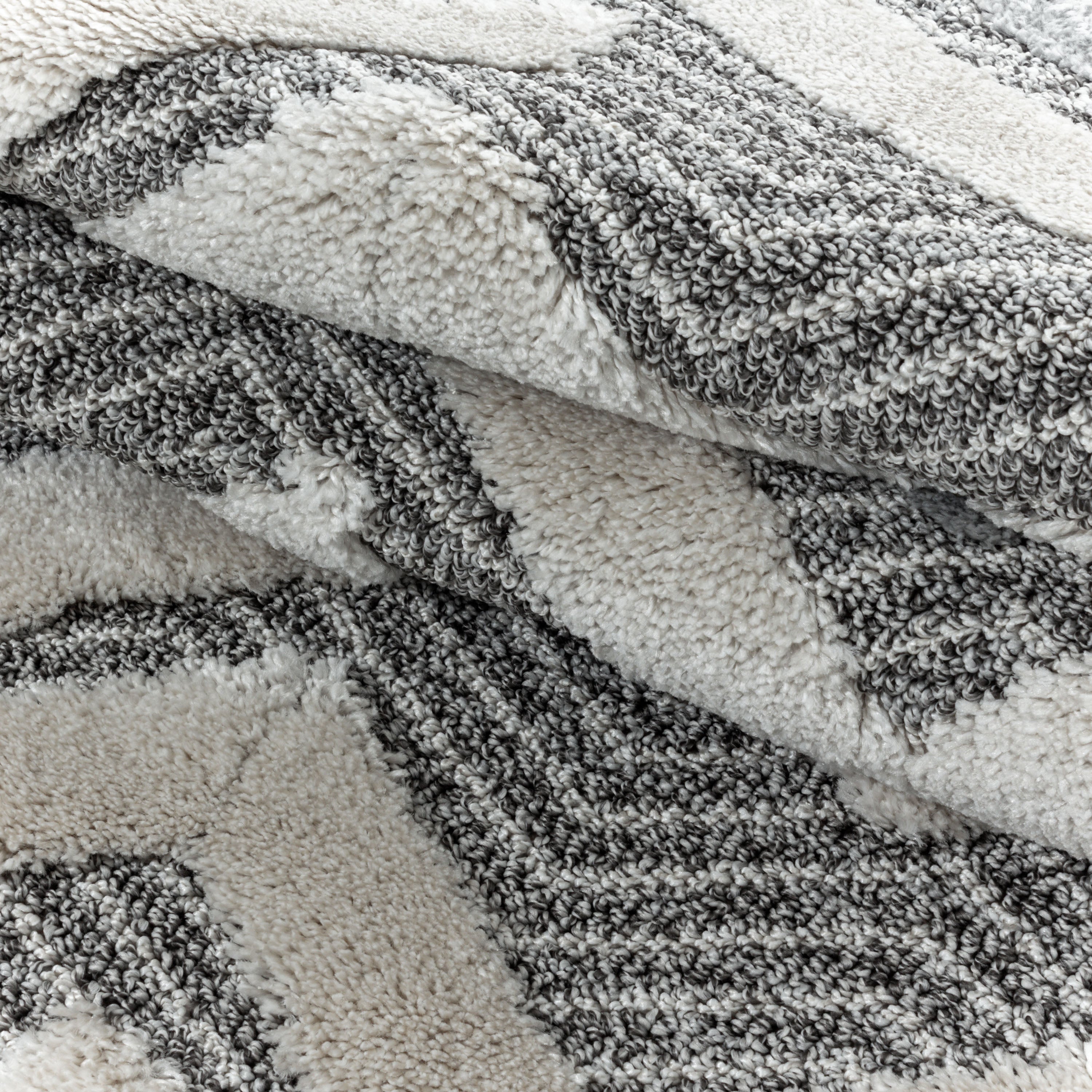 Kurzflor Design Teppich Looped Flor Abstrakte Wellen Muster