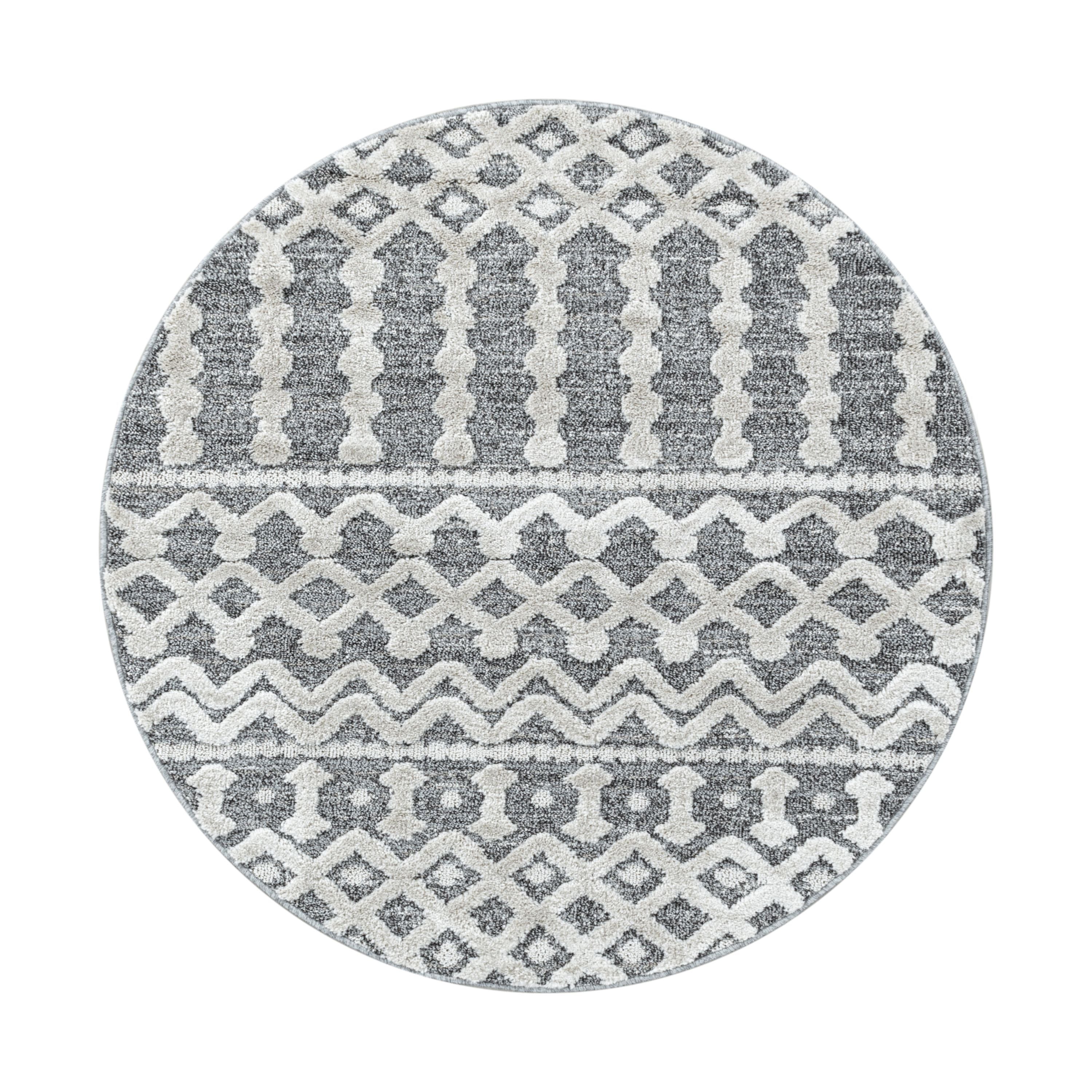 Kurzflor Design Teppich Looped Flor Inka Linien Muster