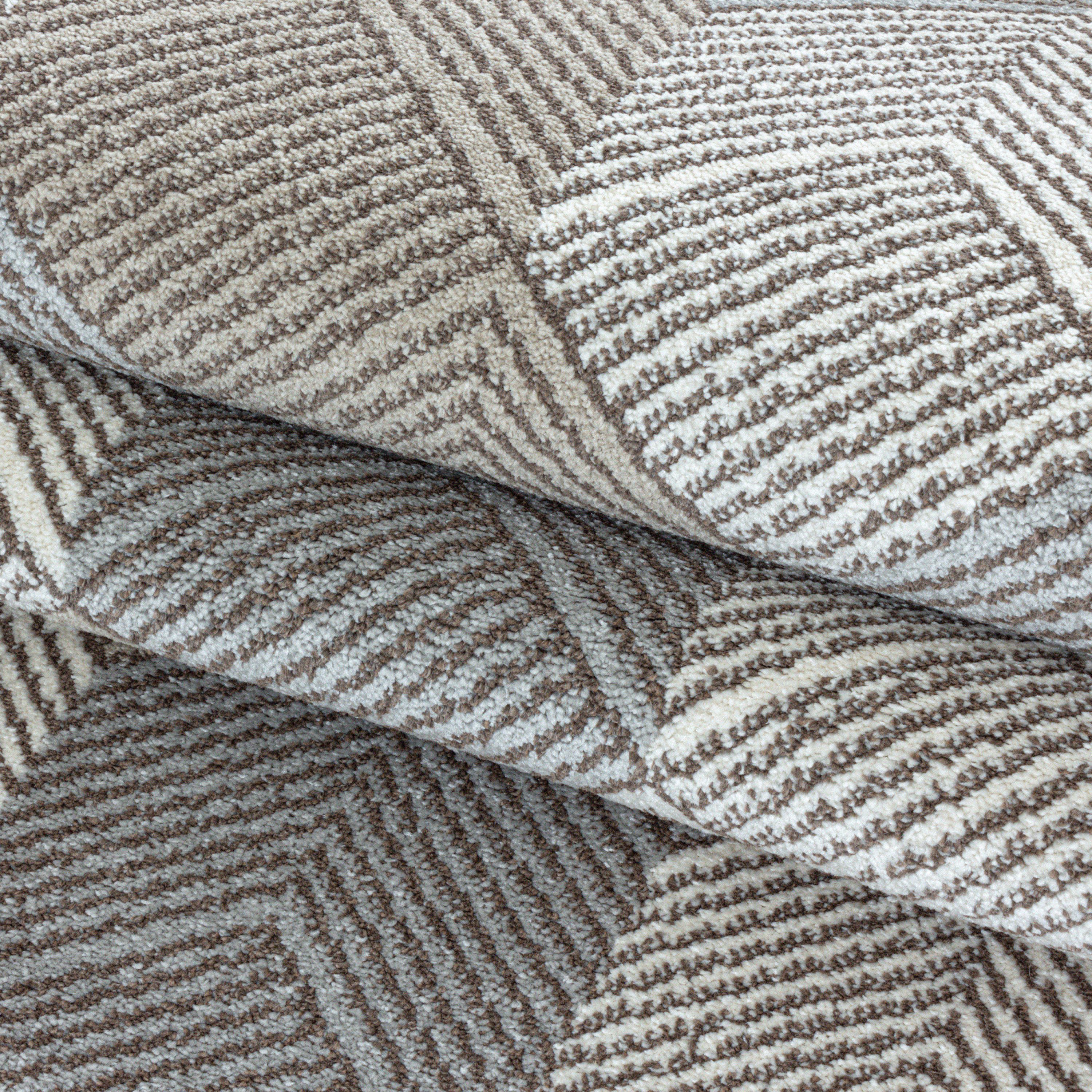 Teppich Läufer Set ARISTO Schlafzimmer Teppiche 3 Teile Waben Muster