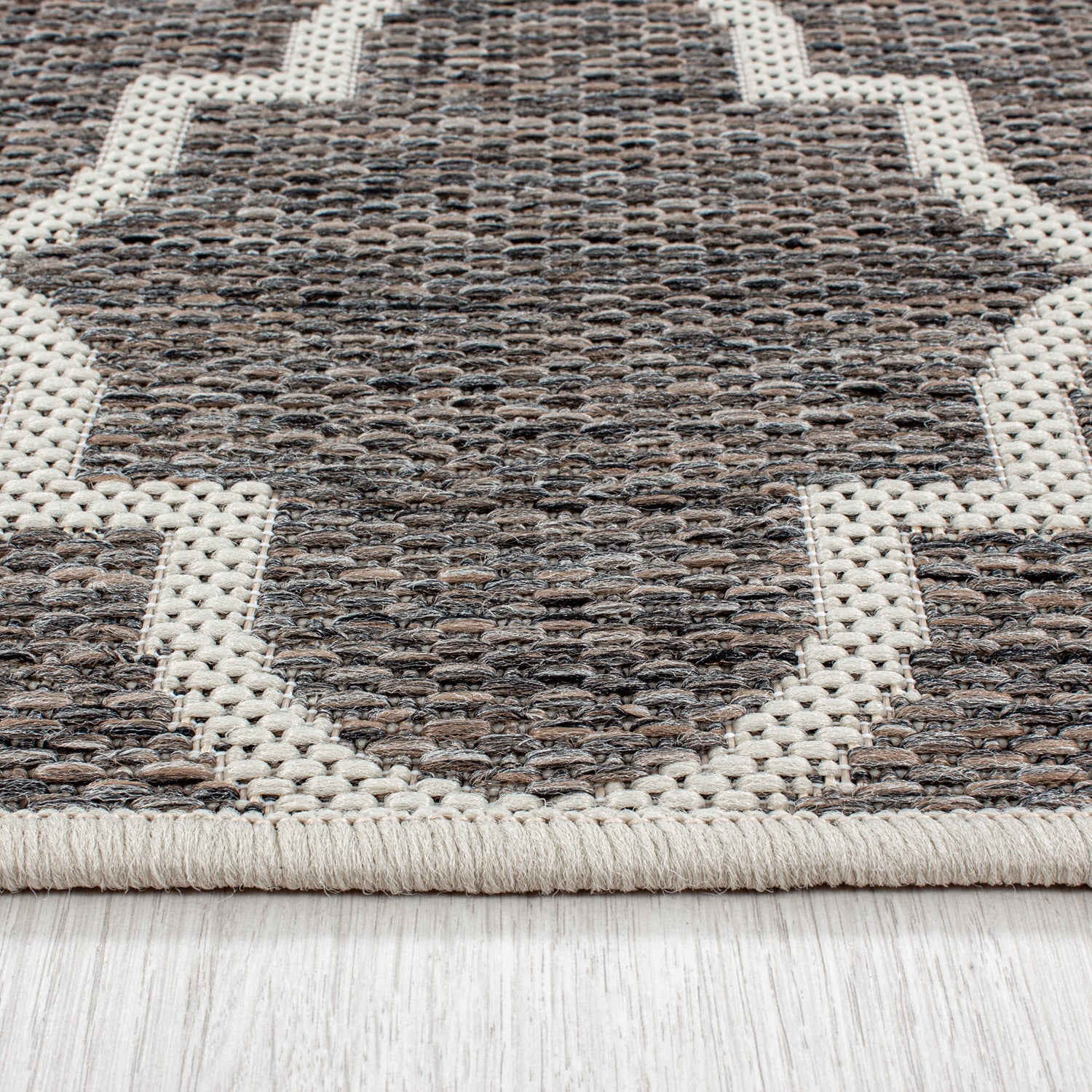 In- & Outdoor Flachgewebe Teppich Sisal Optik Marokkanisches Design Beige Creme