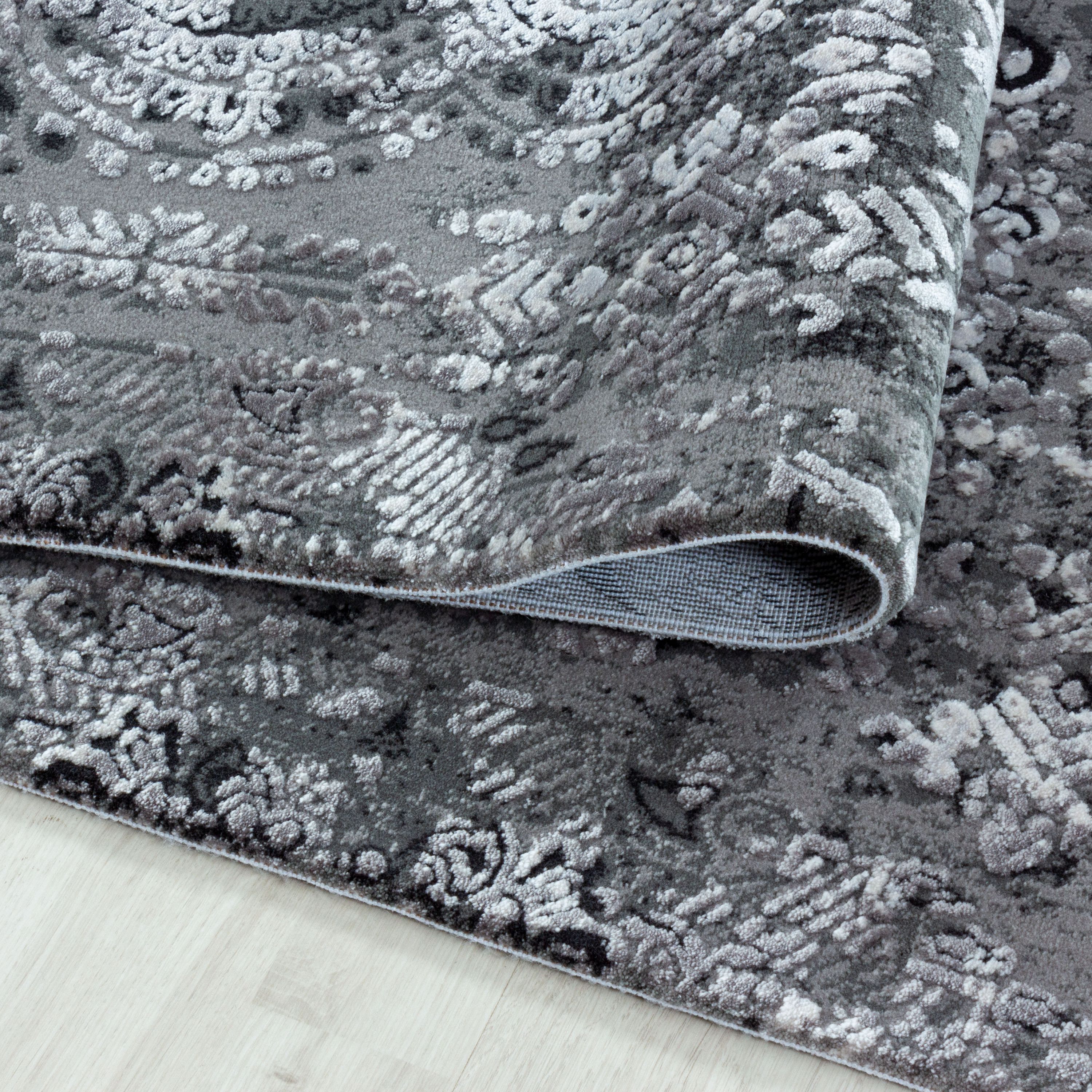 PIERRE CARDIN Design Teppich Baumwollrücken 100% Acryl Orient Muster Silber