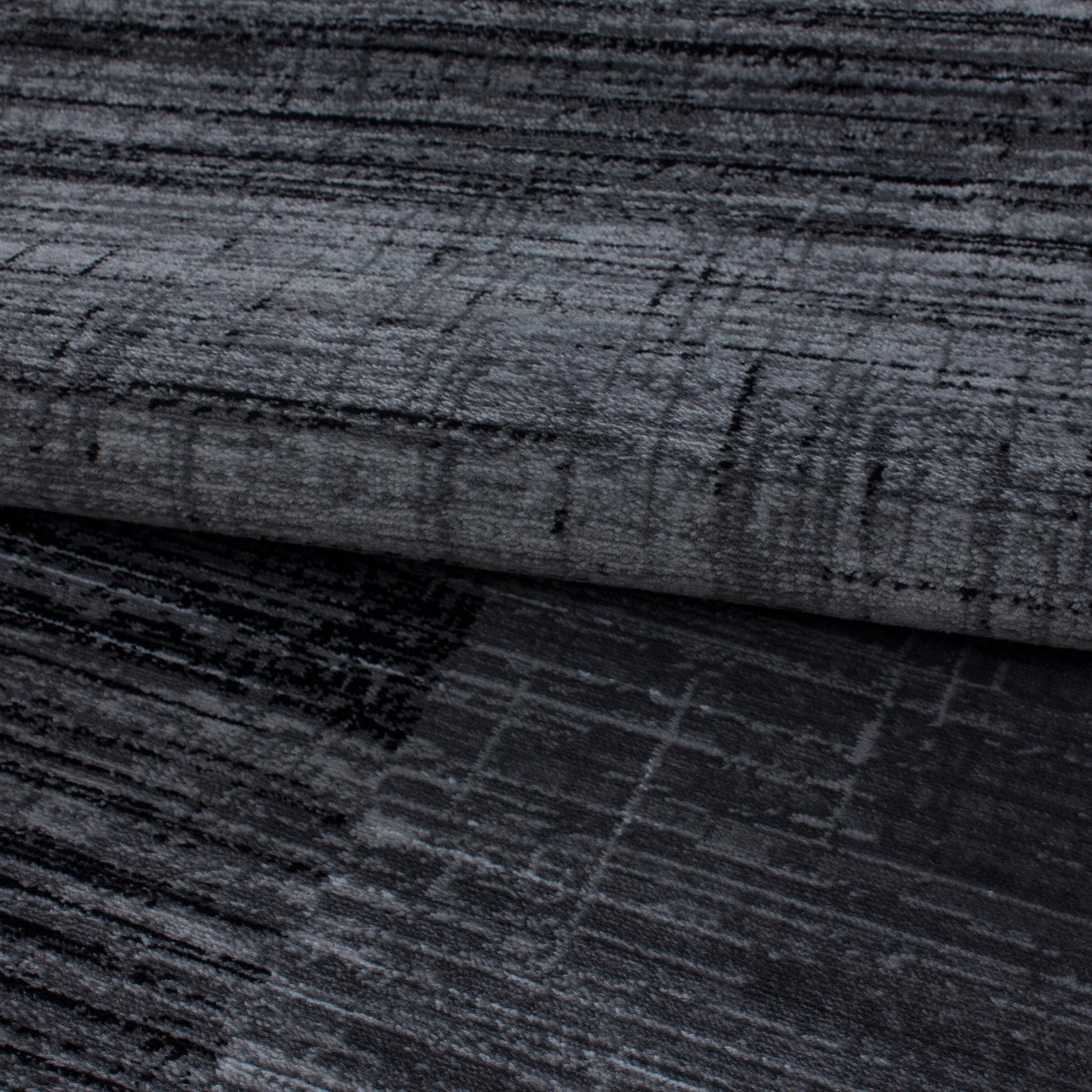 Teppich Bettumrandung 3 Teile Läufer Kurzflor Set Grau Schwarz meliert