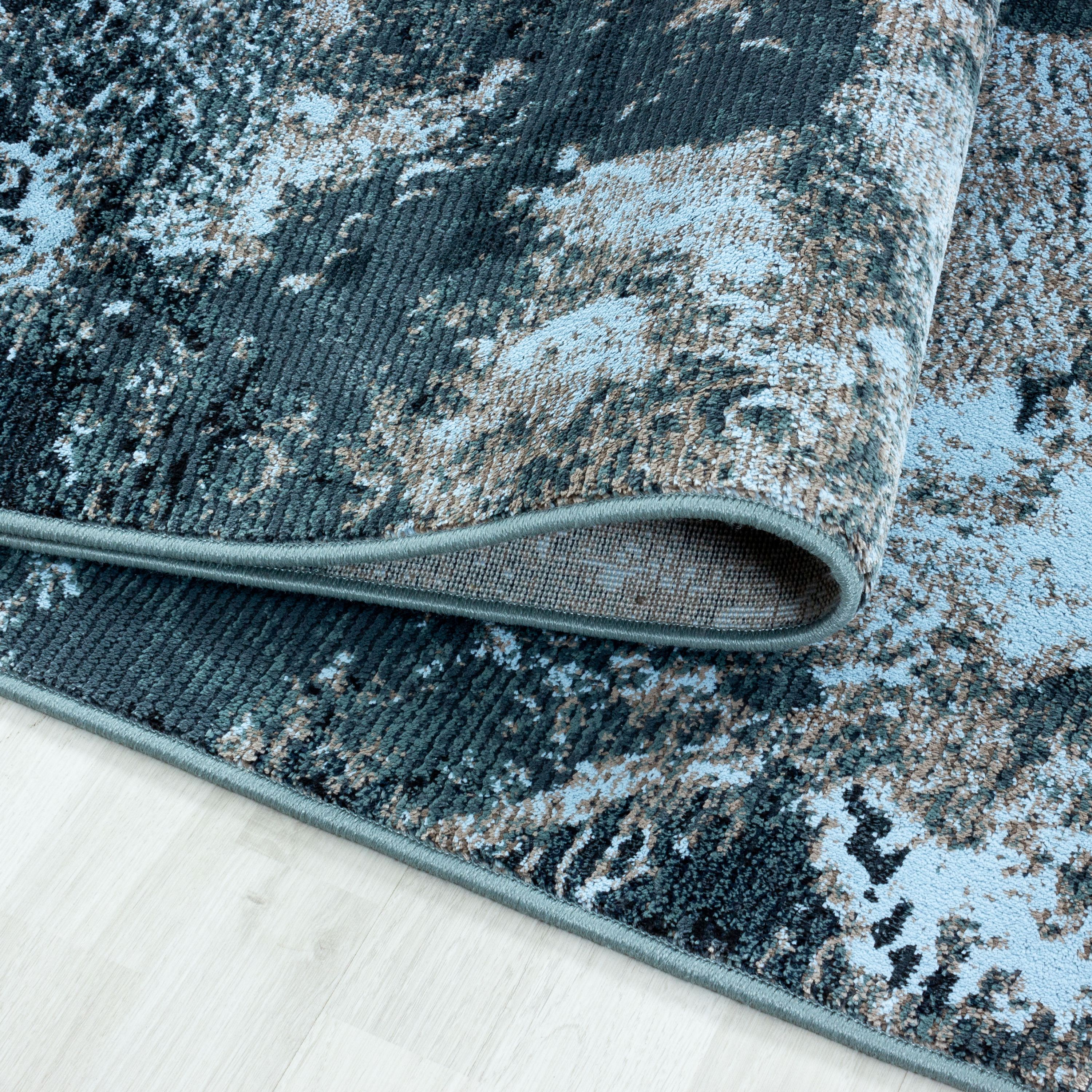 Kurzflor Design Teppich GRETA 100% Recycled Polyester Vintage Design Kachel
