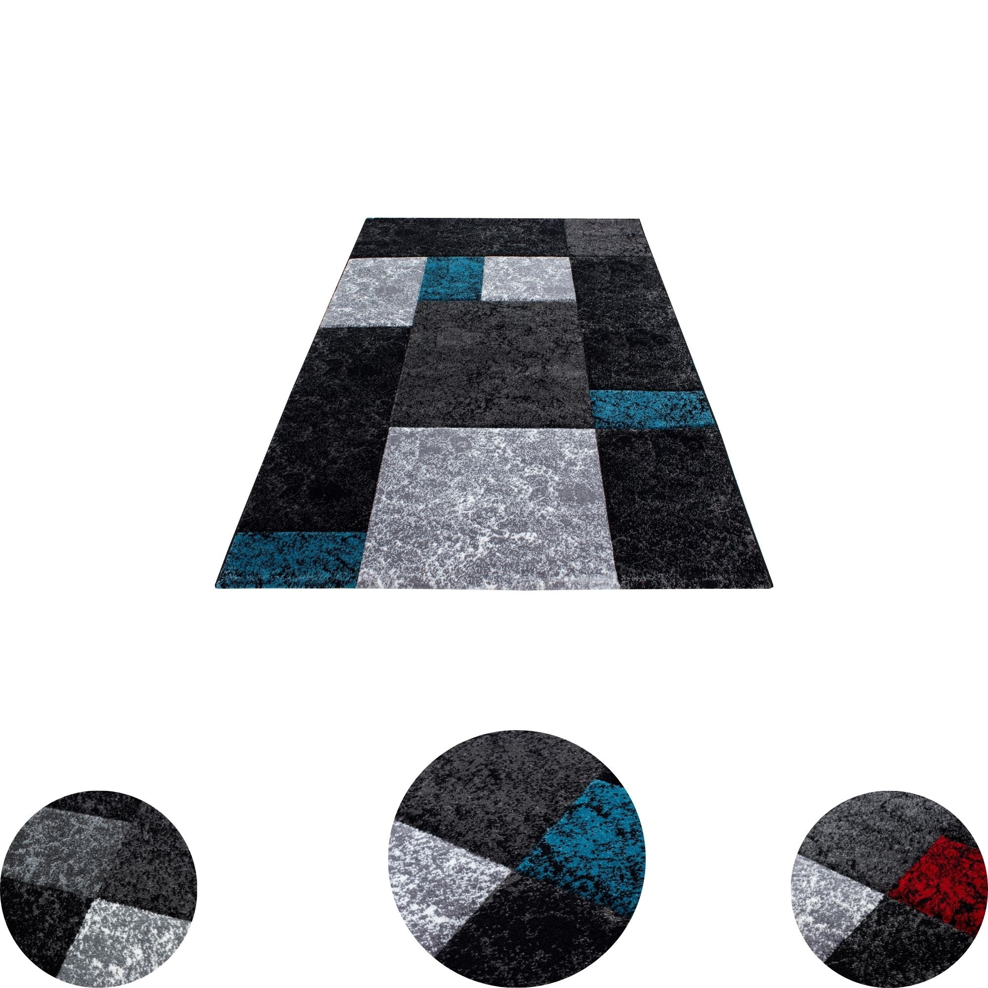 Moderner Design Konturschnitt Teppich Kariert Wohnzimmer in vielen Farben