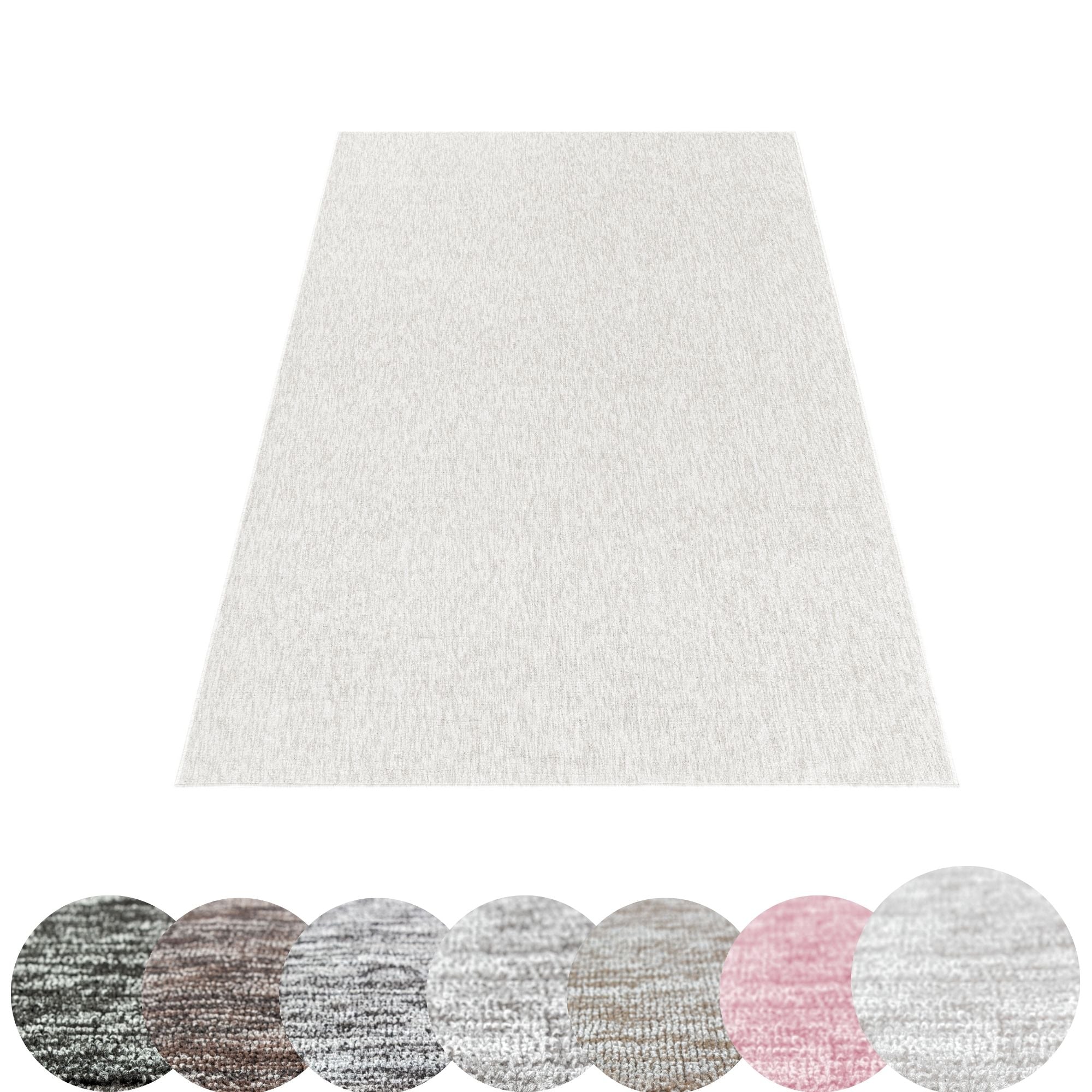 Kurzflor Teppich Flachgewebe meliert glänzend für alle Wohnräume und Zimmer