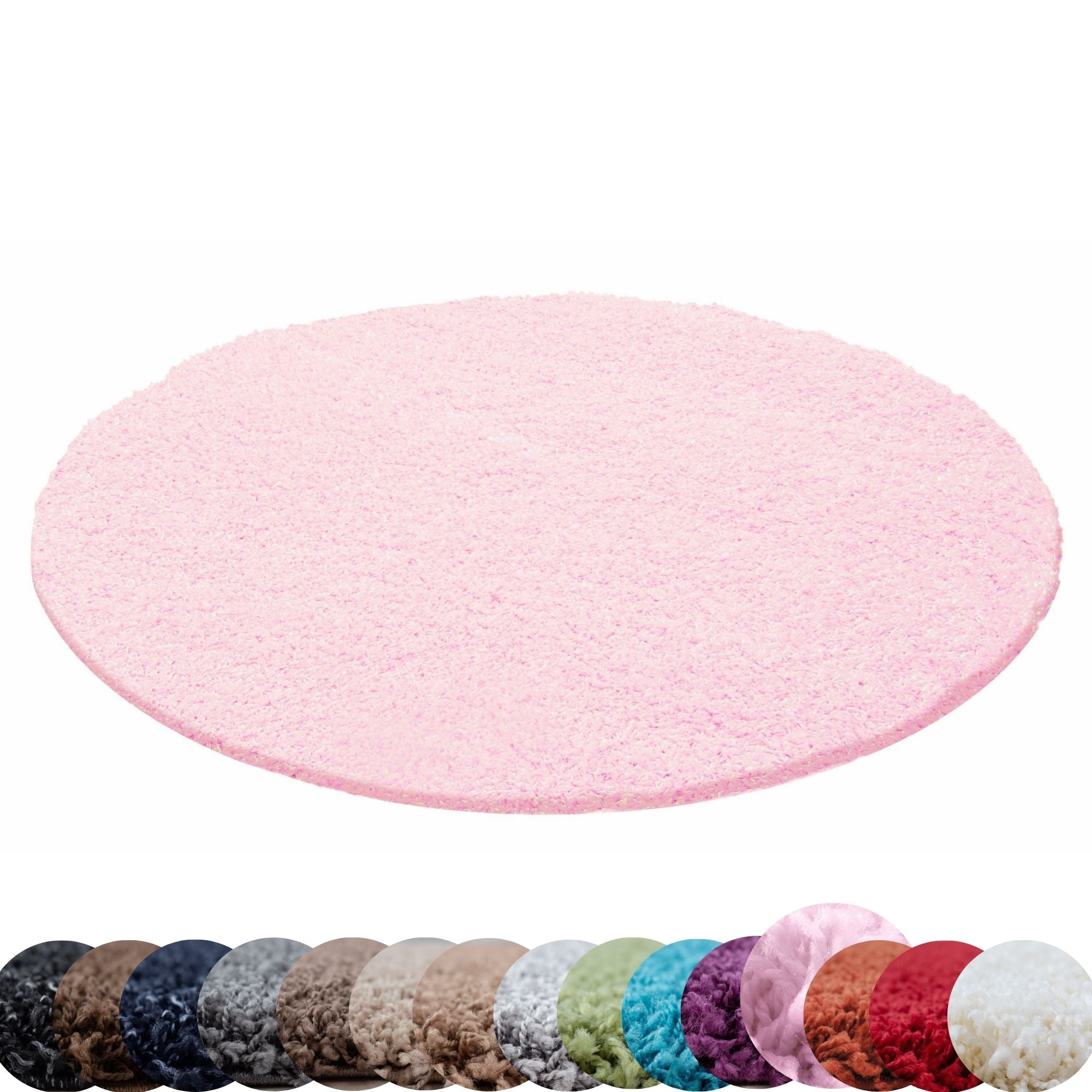 Hochflor Shaggy Teppich Rund verschiedene Farben und Größen Langflorteppich